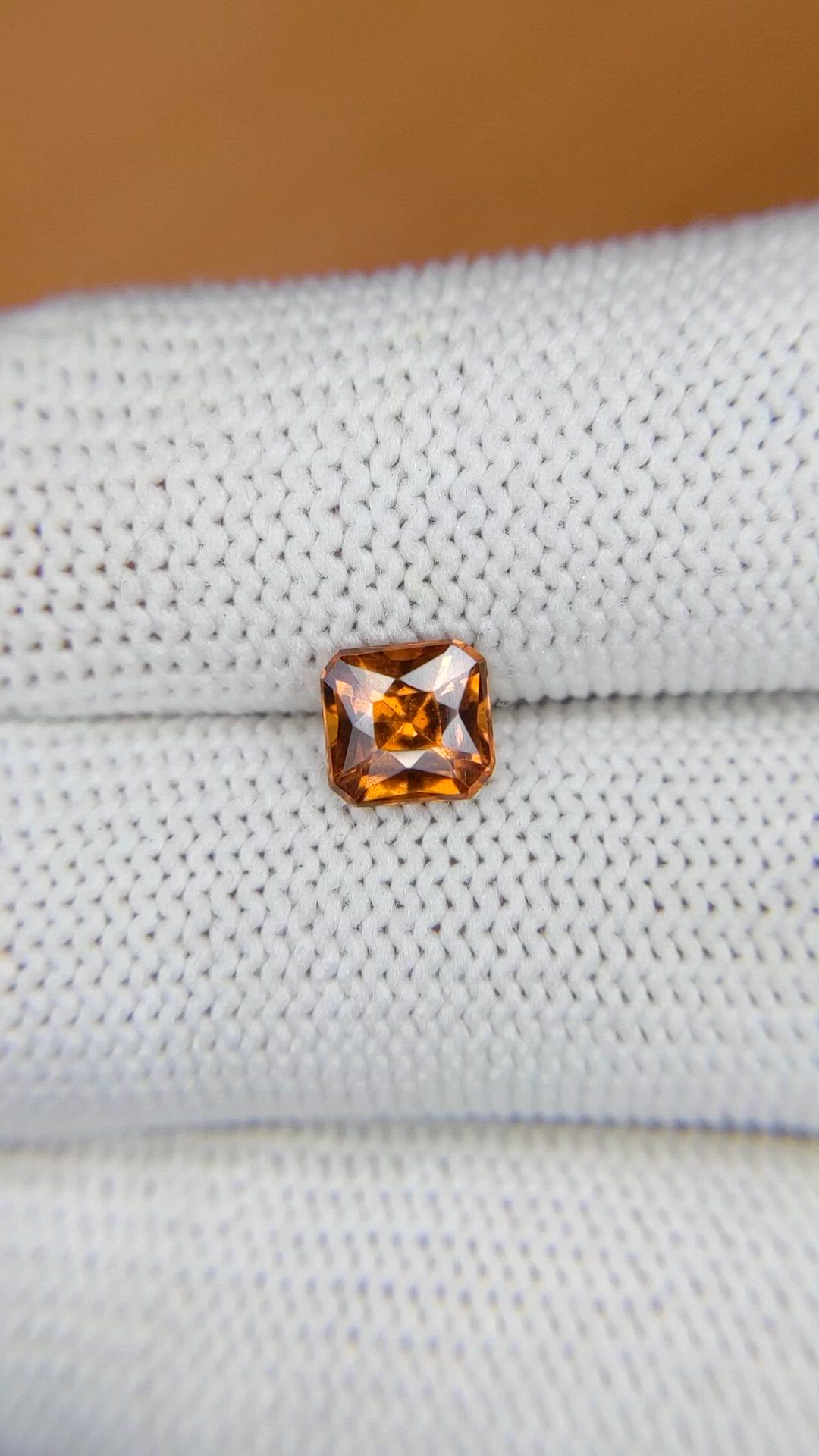 1.14 Ct. Orange Hessonite Garnet from Madagascar Size Video