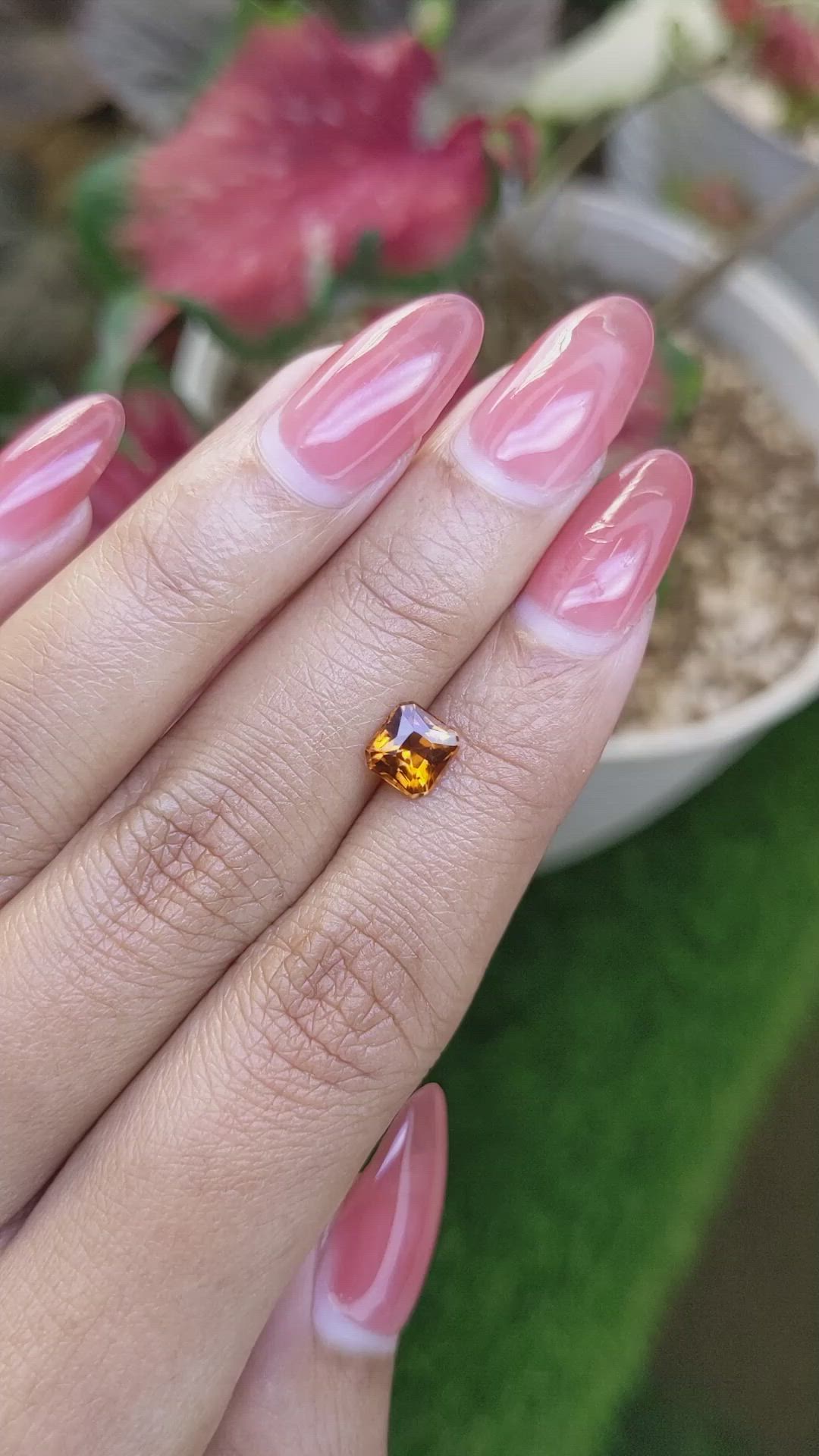 1.14 Ct. Orange Hessonite Garnet from Madagascar Size Video