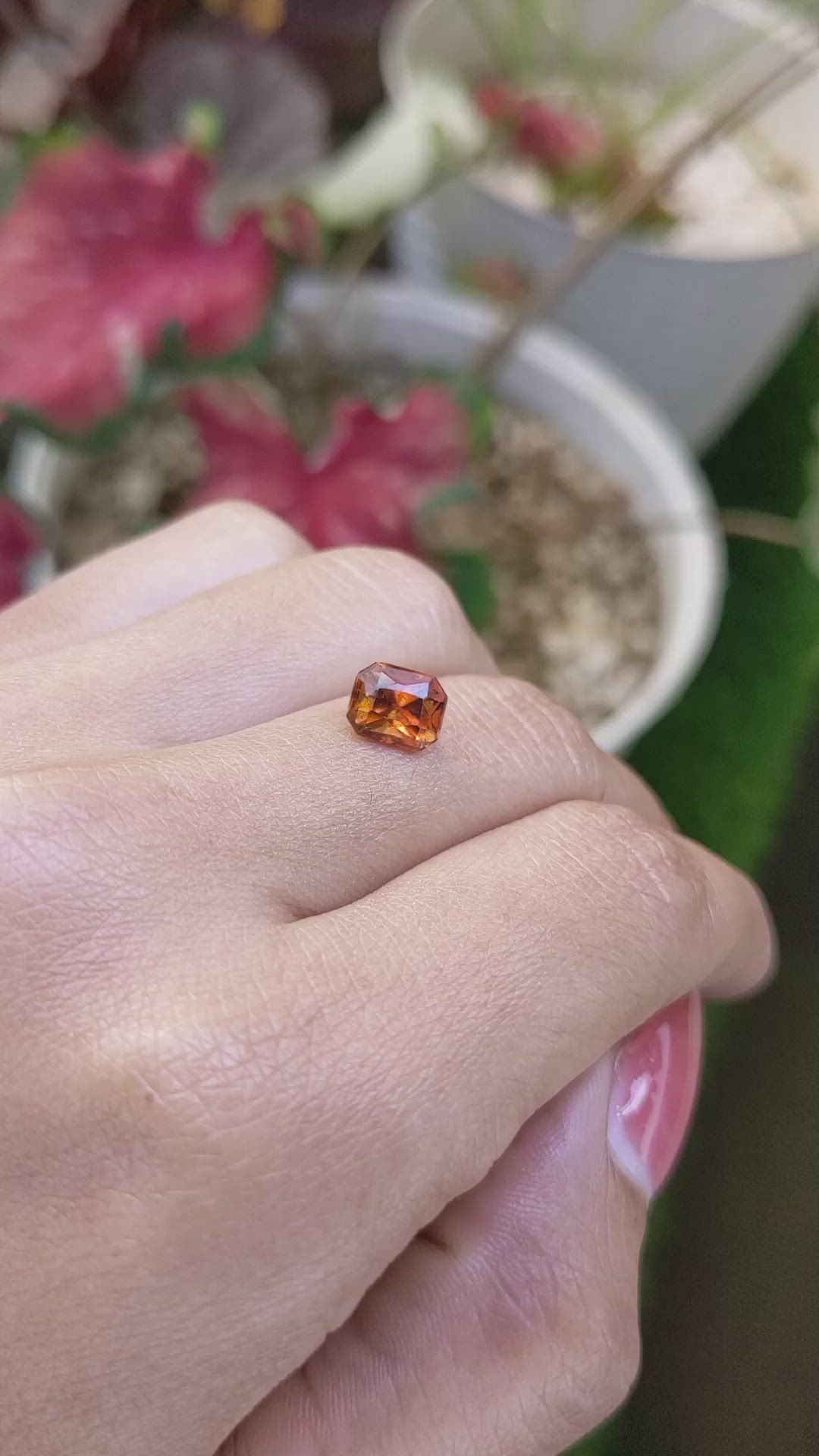 1.90 Ct. Reddish Orange Hessonite Garnet from Madagascar Size Video