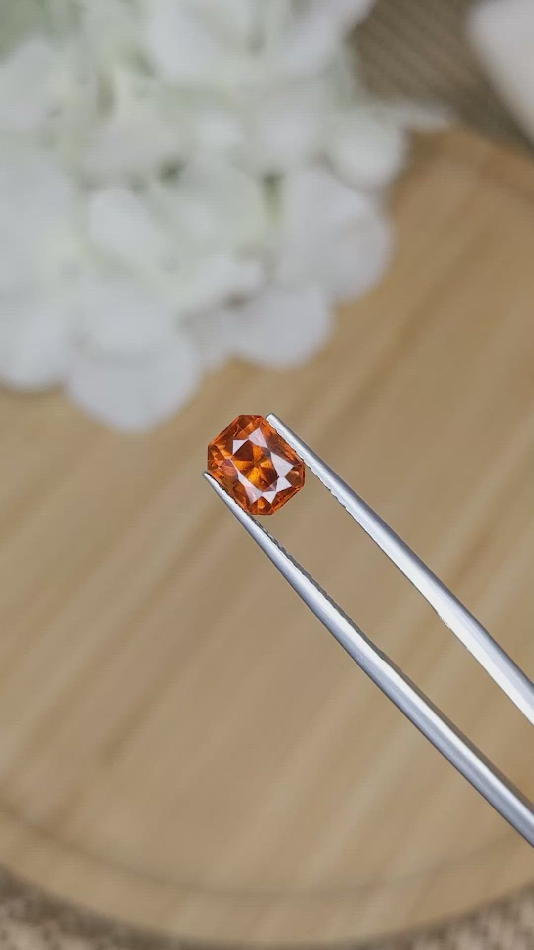 1.90 Ct. Reddish Orange Hessonite Garnet from Madagascar Size Video