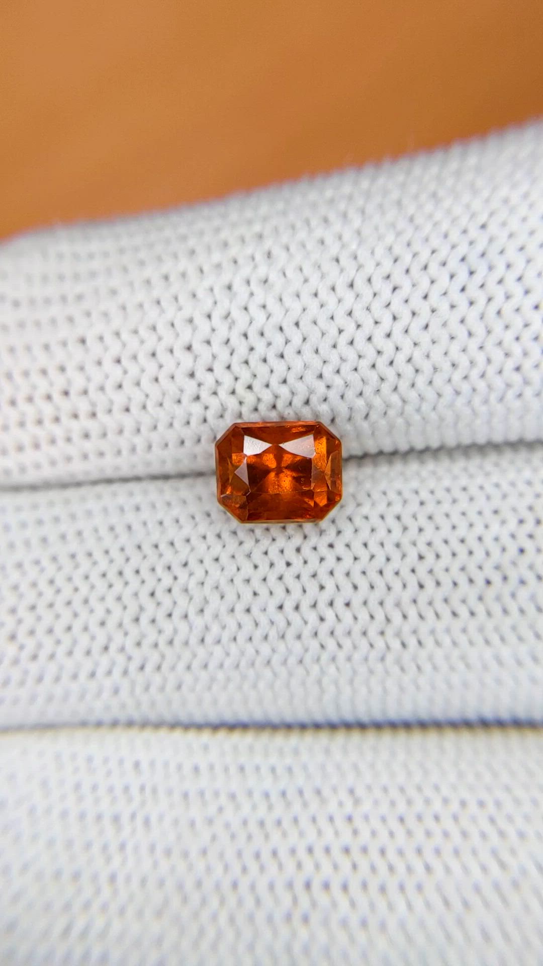 1.90 Ct. Reddish Orange Hessonite Garnet from Madagascar Size Video
