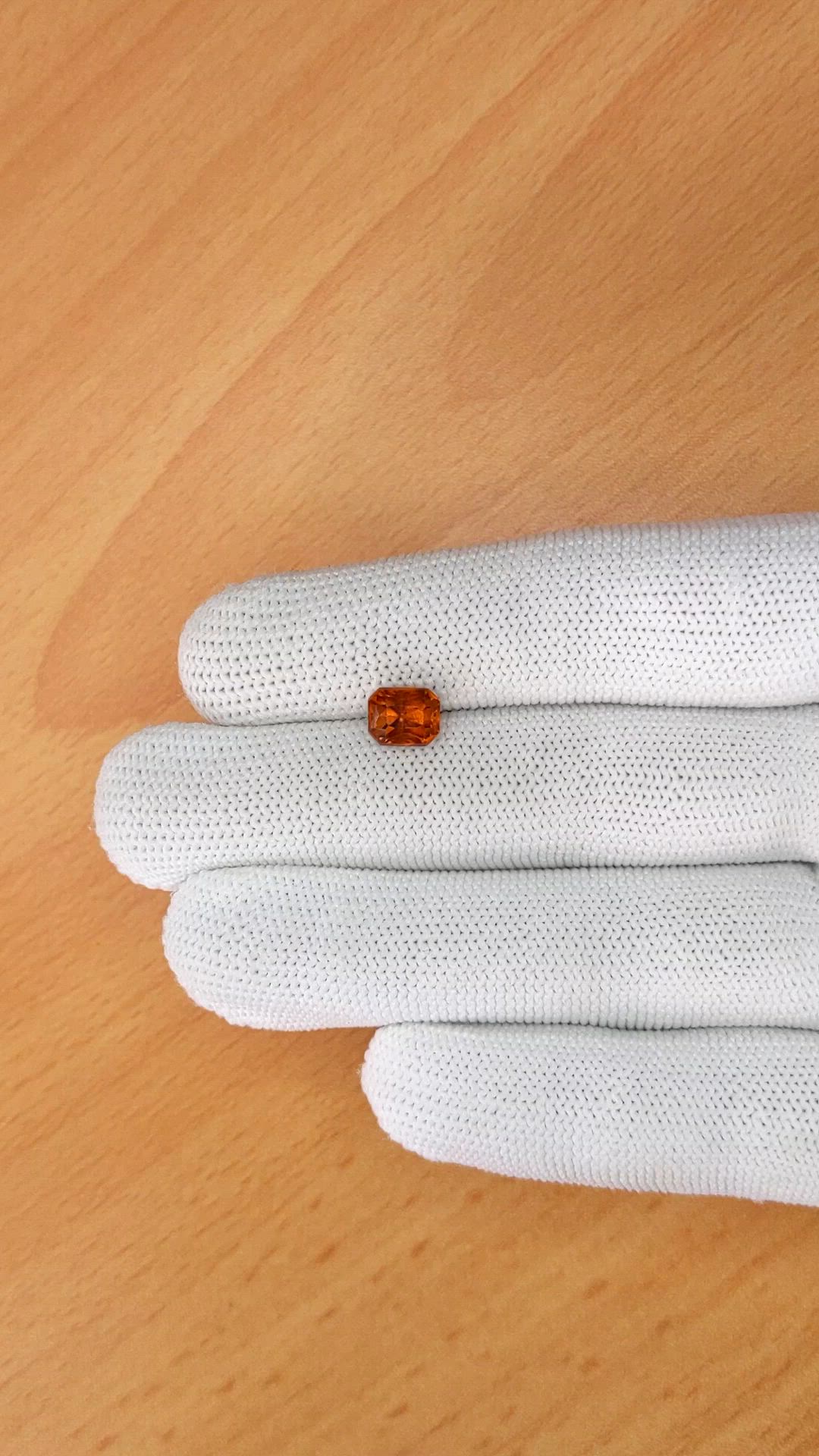 1.90 Ct. Reddish Orange Hessonite Garnet from Madagascar Size Video
