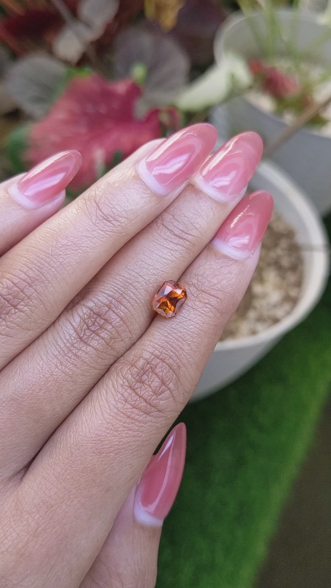 1.90 Ct. Reddish Orange Hessonite Garnet from Madagascar Size Video