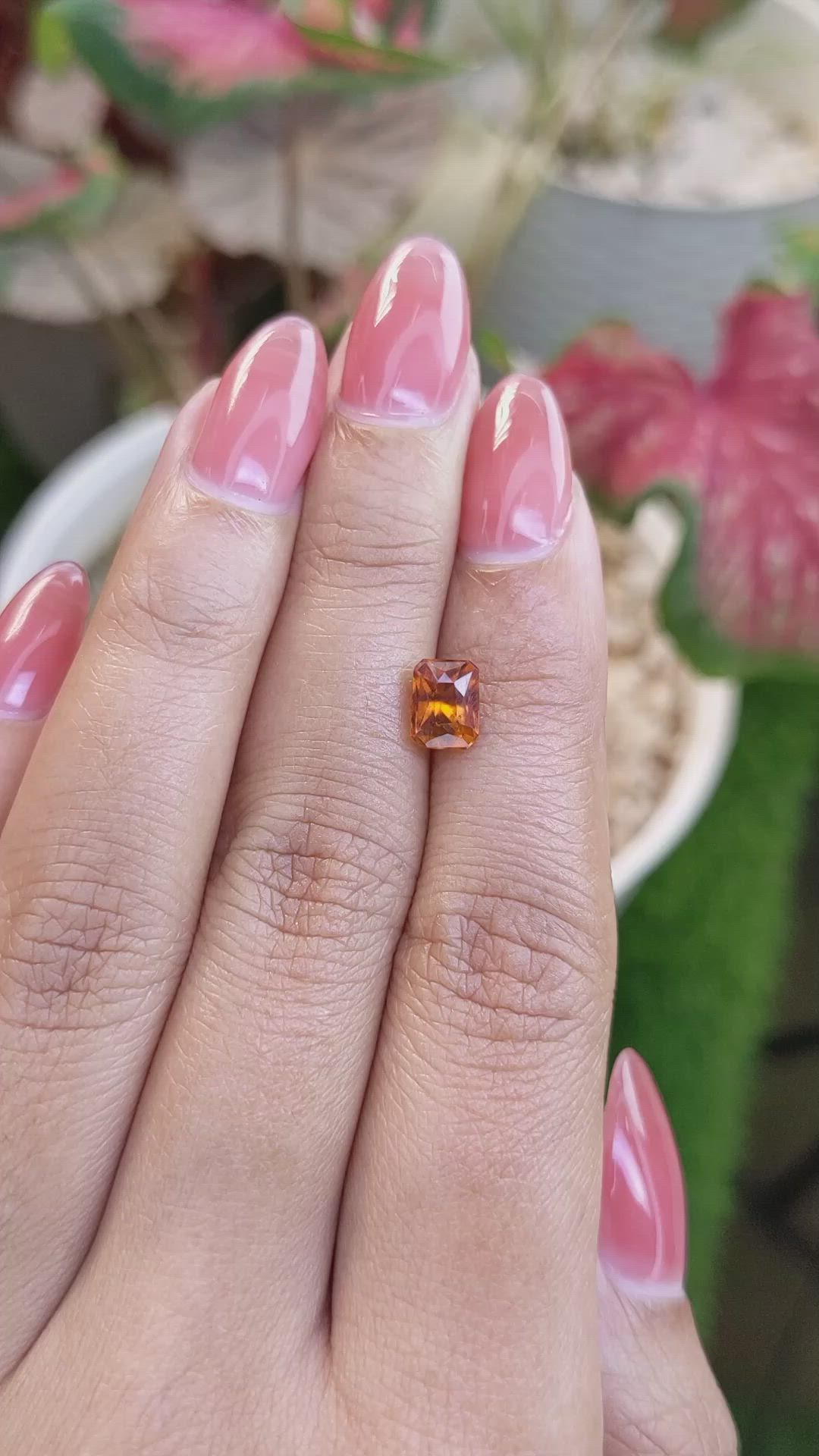 1.40 Ct. Orange Hessonite Garnet from Madagascar Size Video