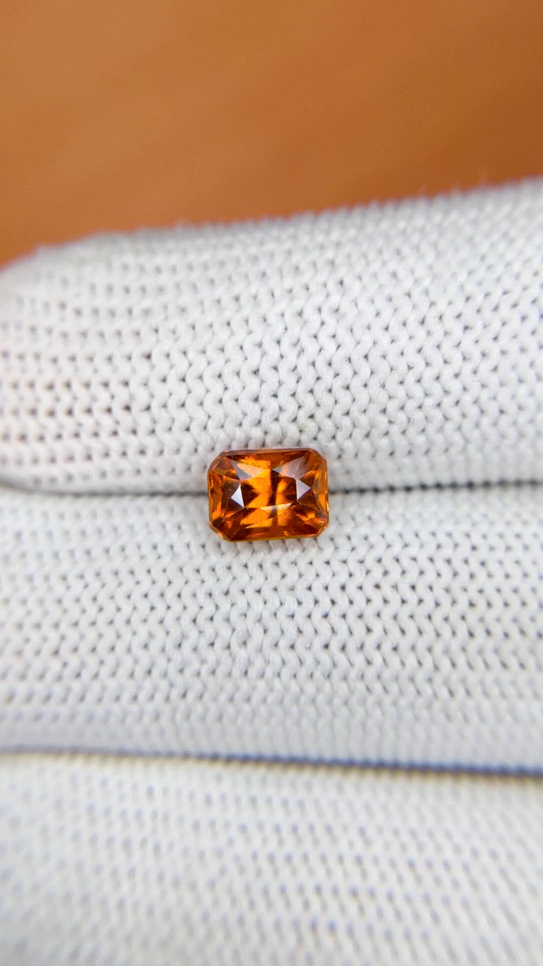 1.40 Ct. Orange Hessonite Garnet from Madagascar Size Video
