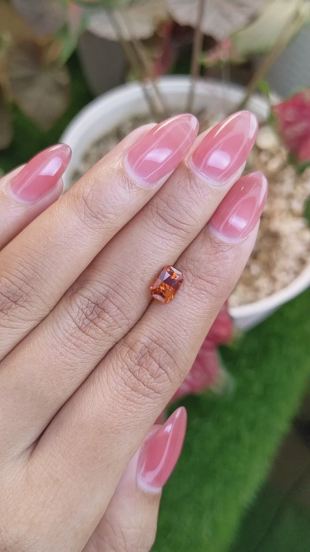 1.65 Ct. Reddish Orange Hessonite Garnet from Madagascar Size Video