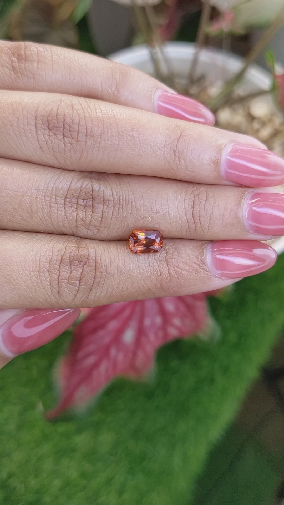 1.65 Ct. Reddish Orange Hessonite Garnet from Madagascar Size Video