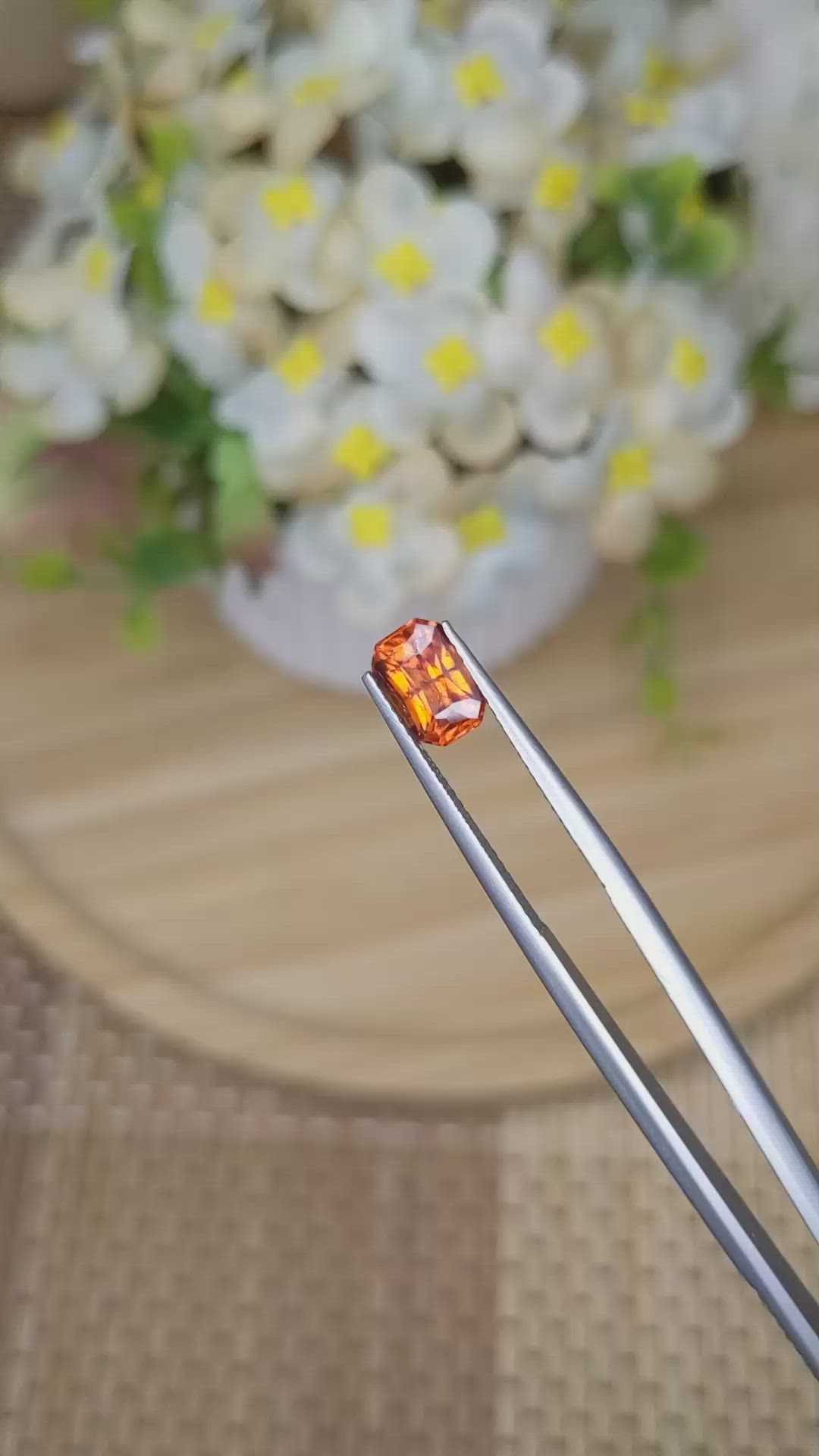 1.65 Ct. Reddish Orange Hessonite Garnet from Madagascar Size Video