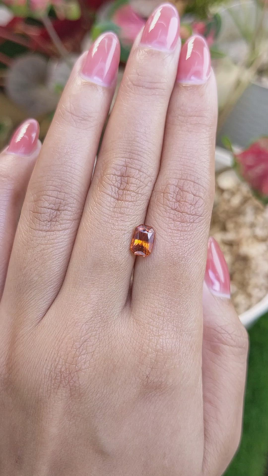 1.65 Ct. Reddish Orange Hessonite Garnet from Madagascar Size Video
