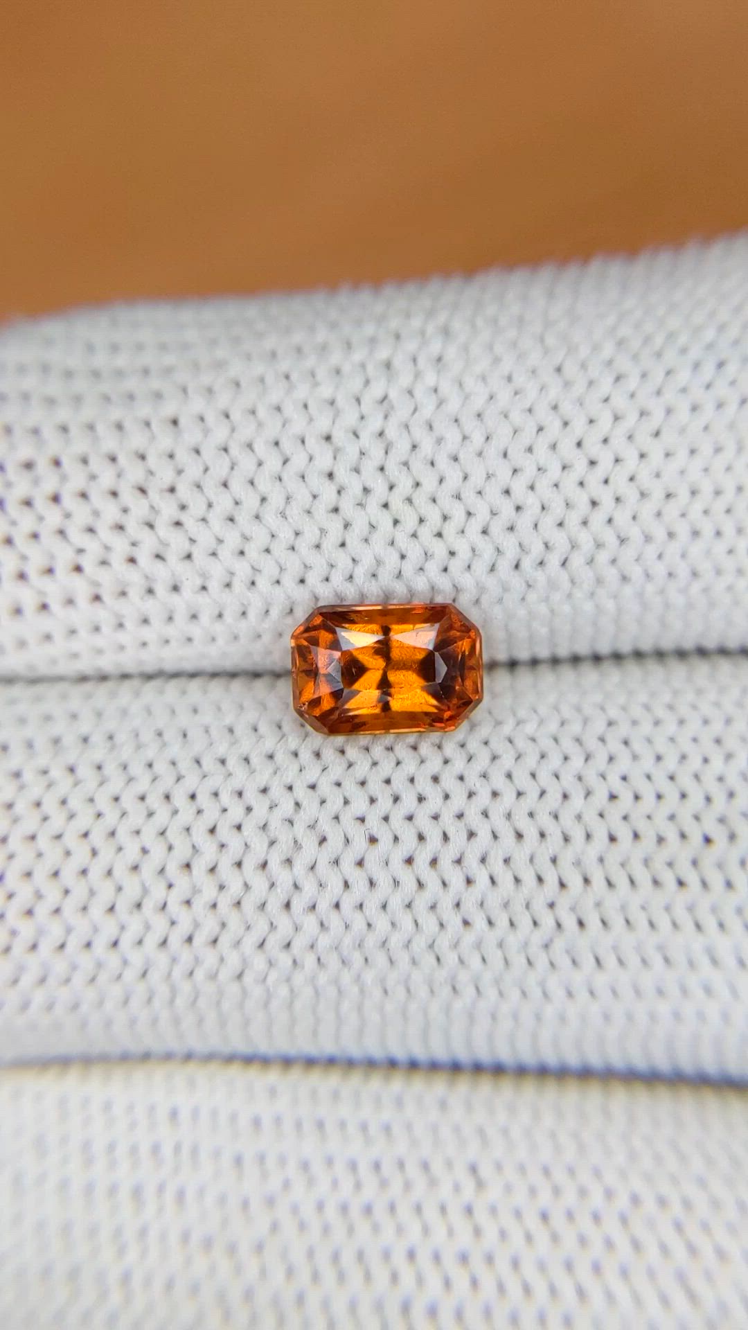 1.65 Ct. Reddish Orange Hessonite Garnet from Madagascar Size Video