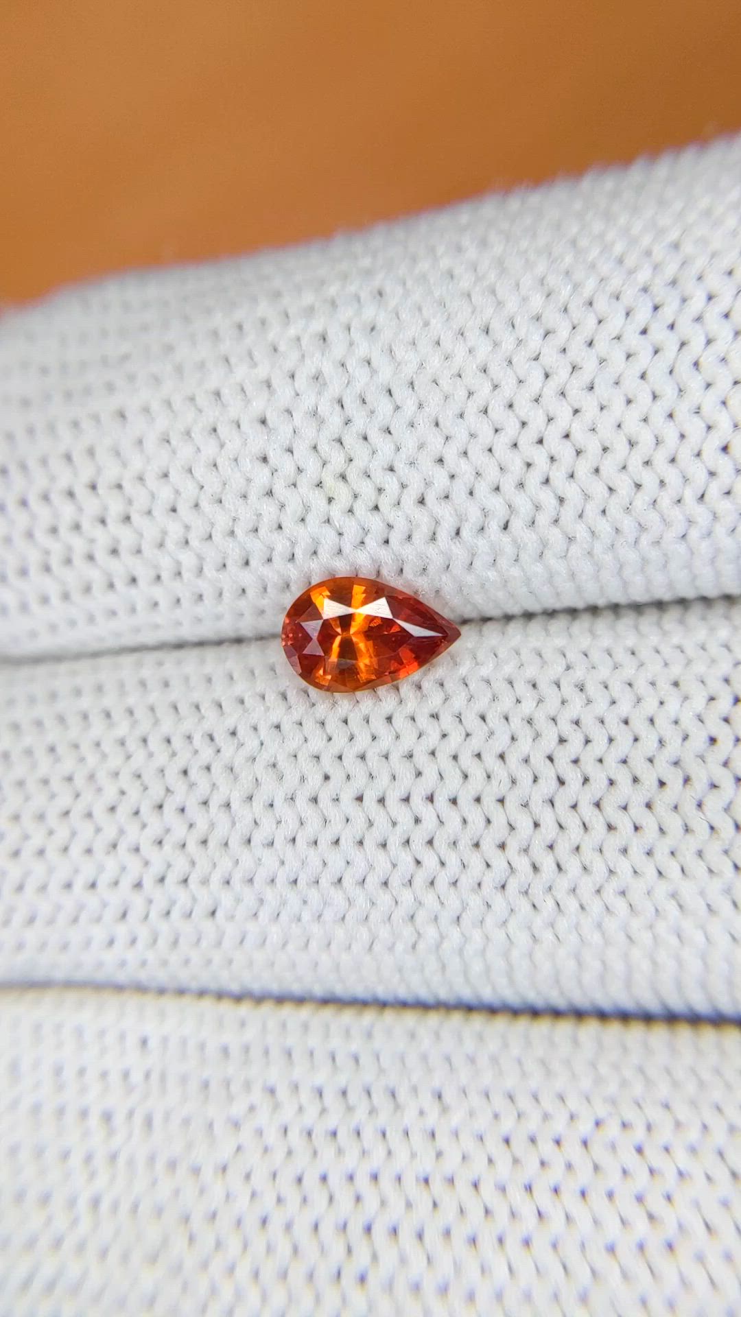 0.89 Ct. Orange Hessonite Garnet from Madagascar Size Video