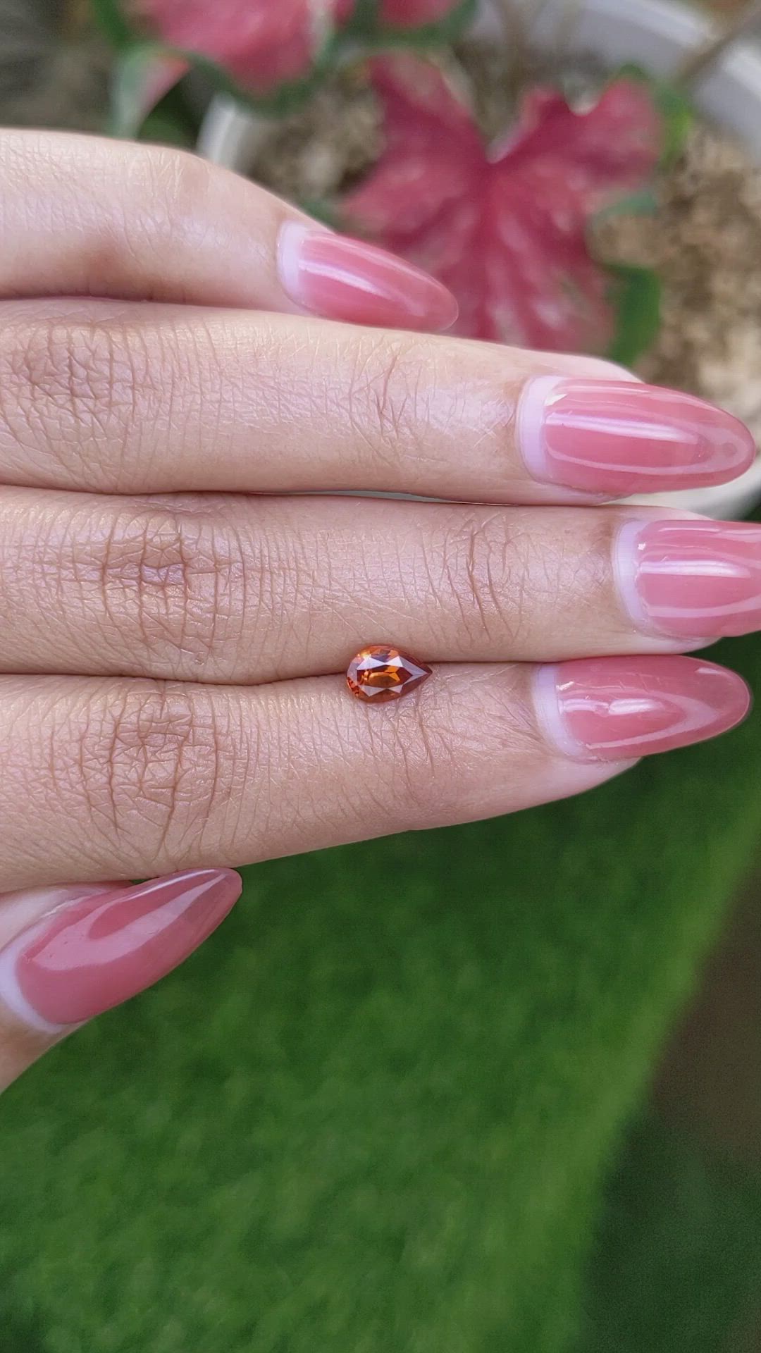 0.89 Ct. Orange Hessonite Garnet from Madagascar Size Video