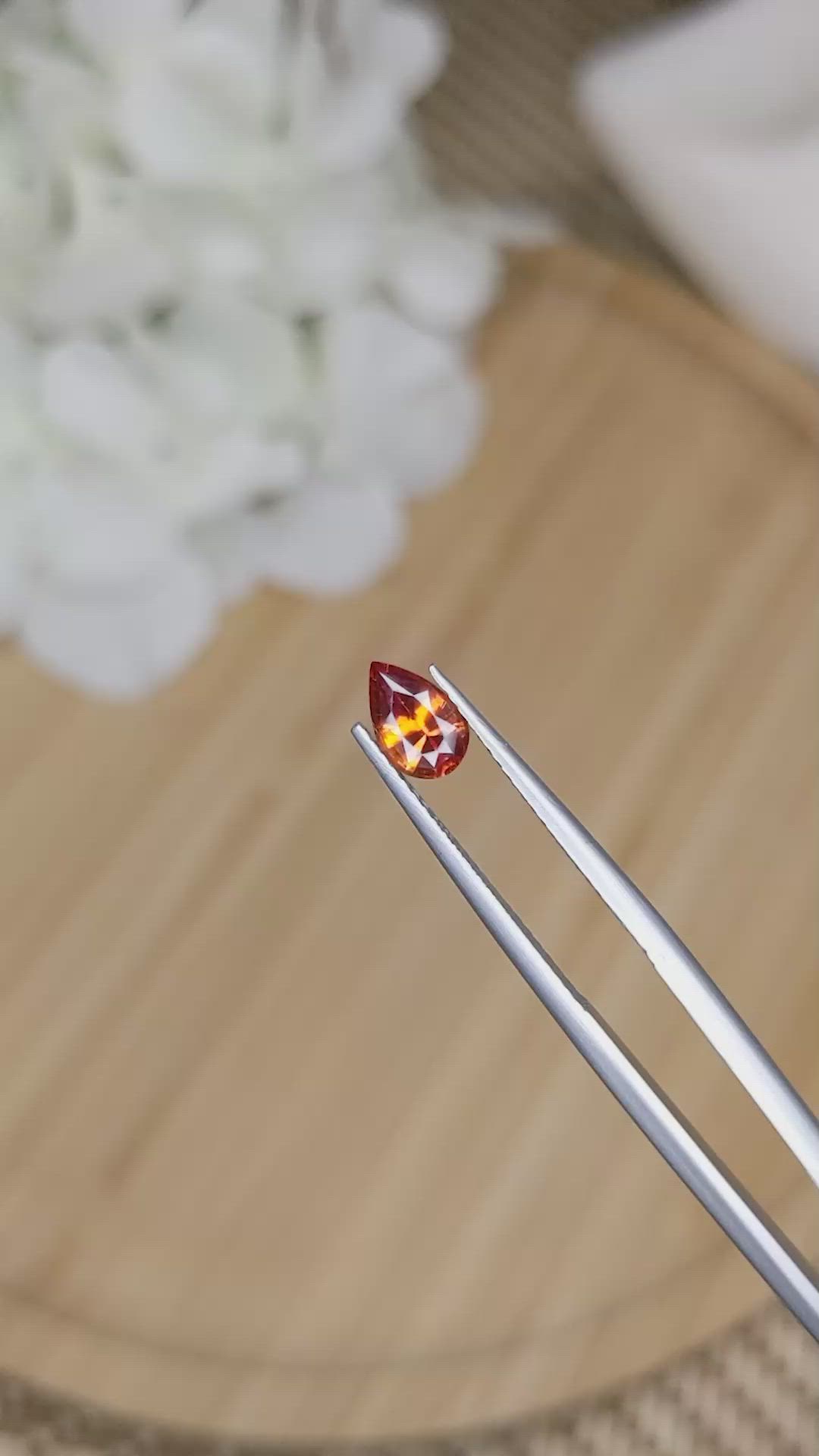 0.89 Ct. Orange Hessonite Garnet from Madagascar Size Video
