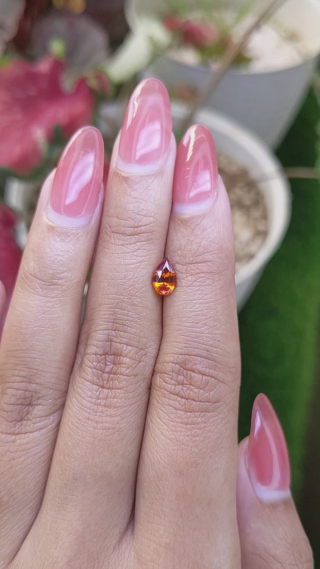 0.89 Ct. Orange Hessonite Garnet from Madagascar Size Video