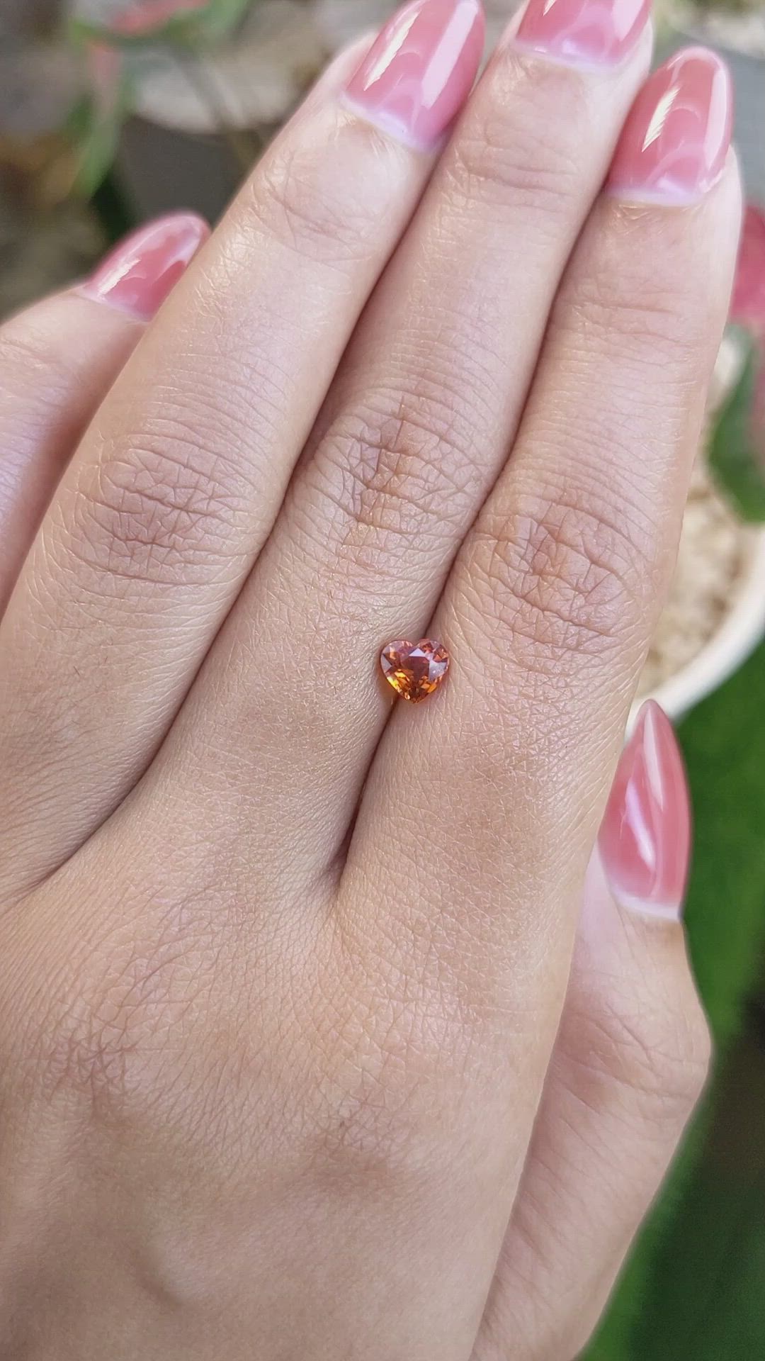 0.88 Ct. Reddish Orange Hessonite Garnet from Madagascar Size Video