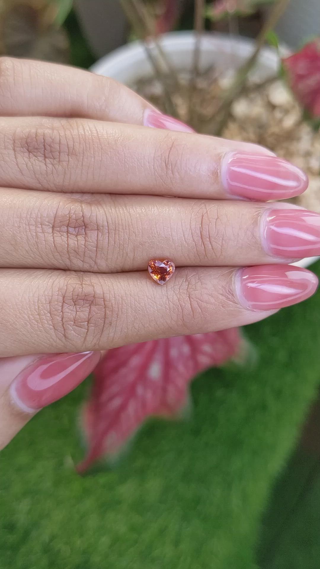 0.88 Ct. Reddish Orange Hessonite Garnet from Madagascar Size Video