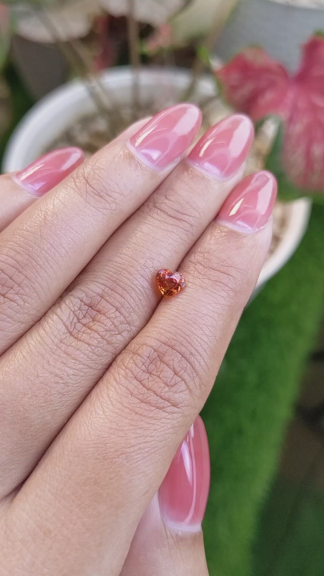 0.88 Ct. Reddish Orange Hessonite Garnet from Madagascar Size Video