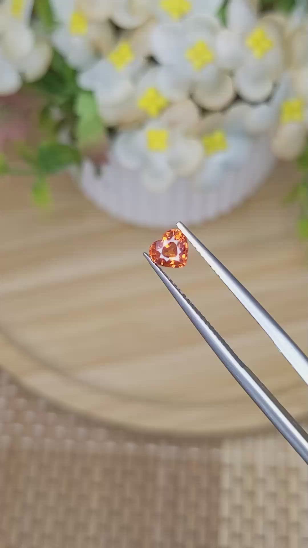 0.88 Ct. Reddish Orange Hessonite Garnet from Madagascar Size Video