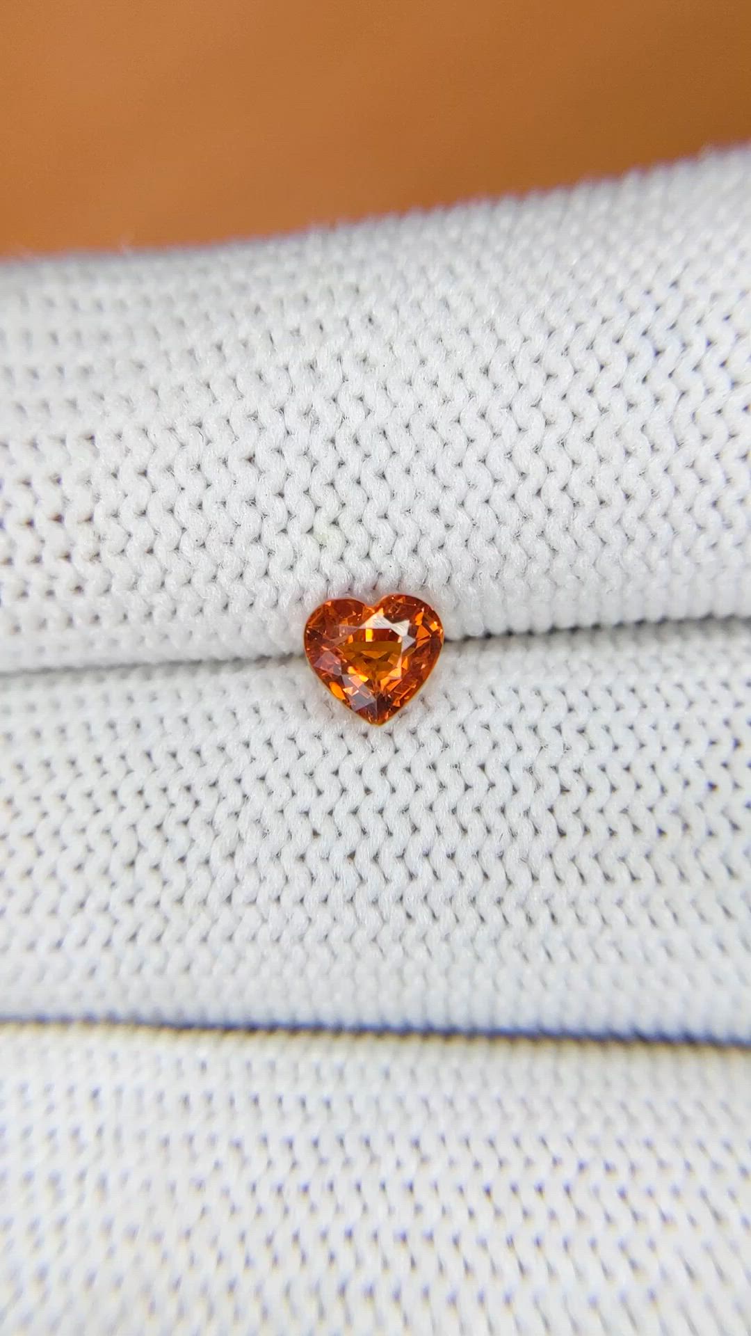 0.88 Ct. Reddish Orange Hessonite Garnet from Madagascar Size Video