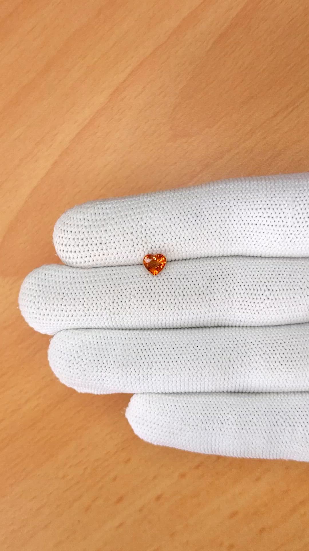 0.88 Ct. Reddish Orange Hessonite Garnet from Madagascar Size Video