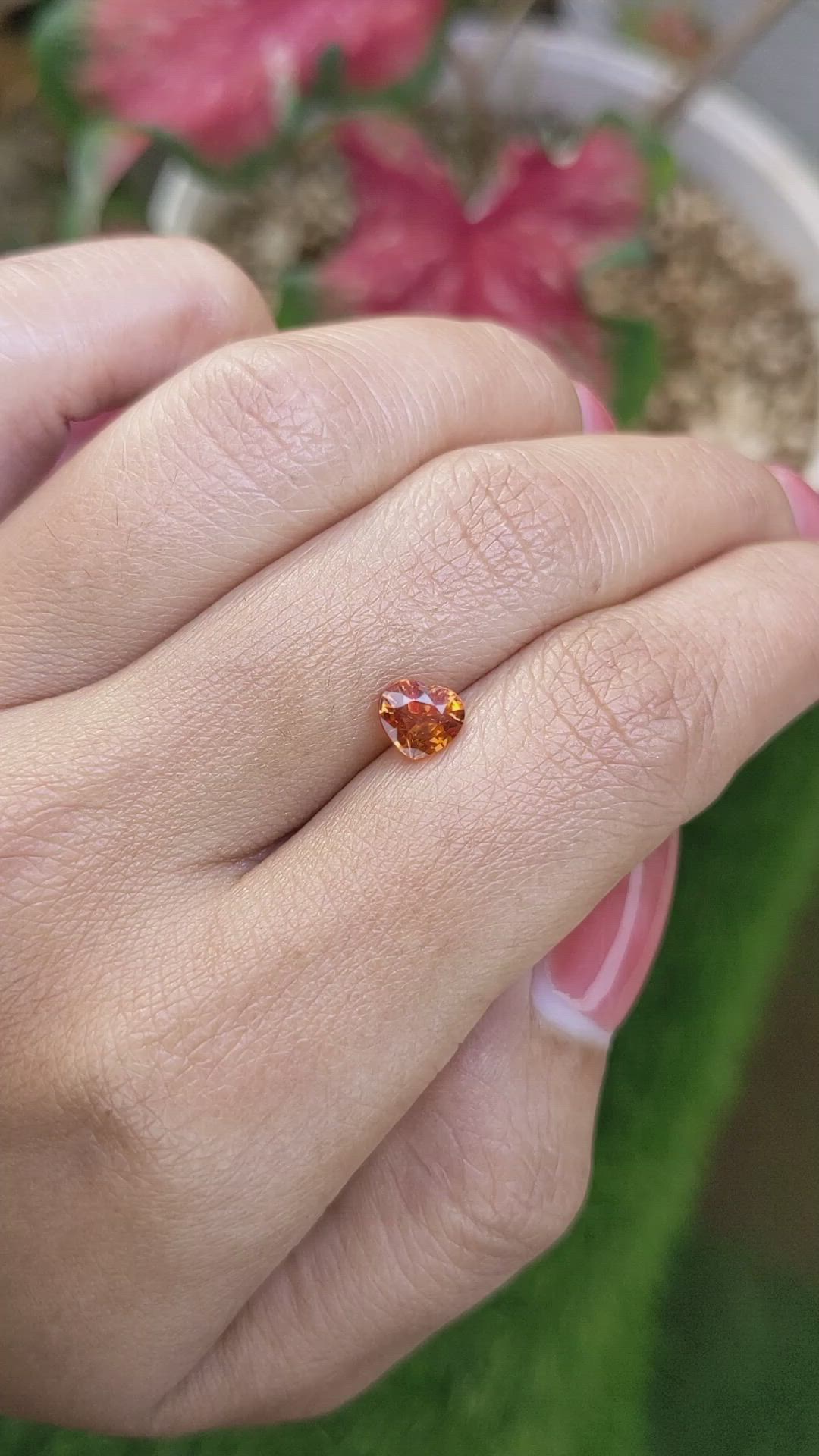 1.17 Ct. Orange Hessonite Garnet from Madagascar Size Video