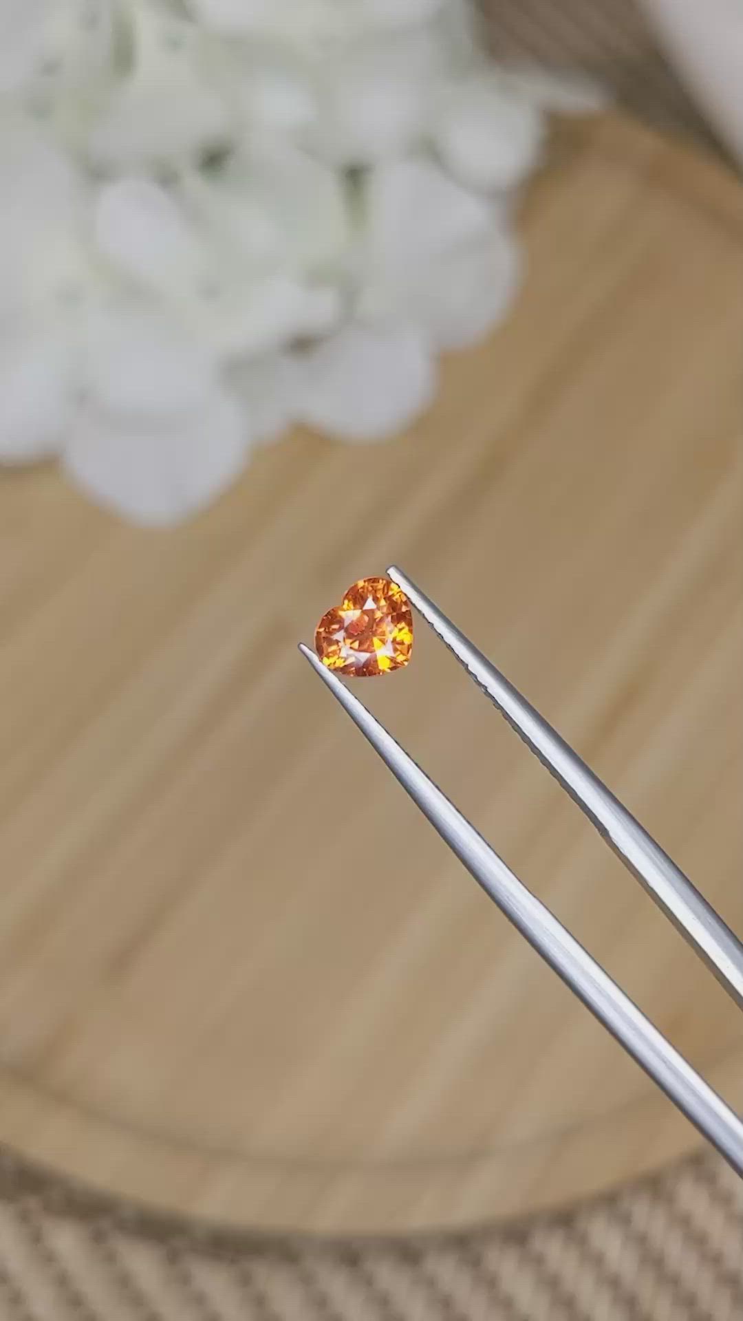 1.17 Ct. Orange Hessonite Garnet from Madagascar Size Video