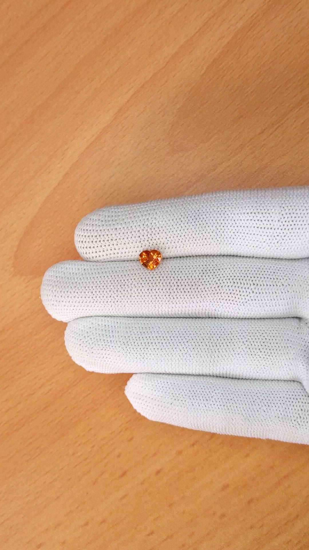 1.17 Ct. Orange Hessonite Garnet from Madagascar Size Video