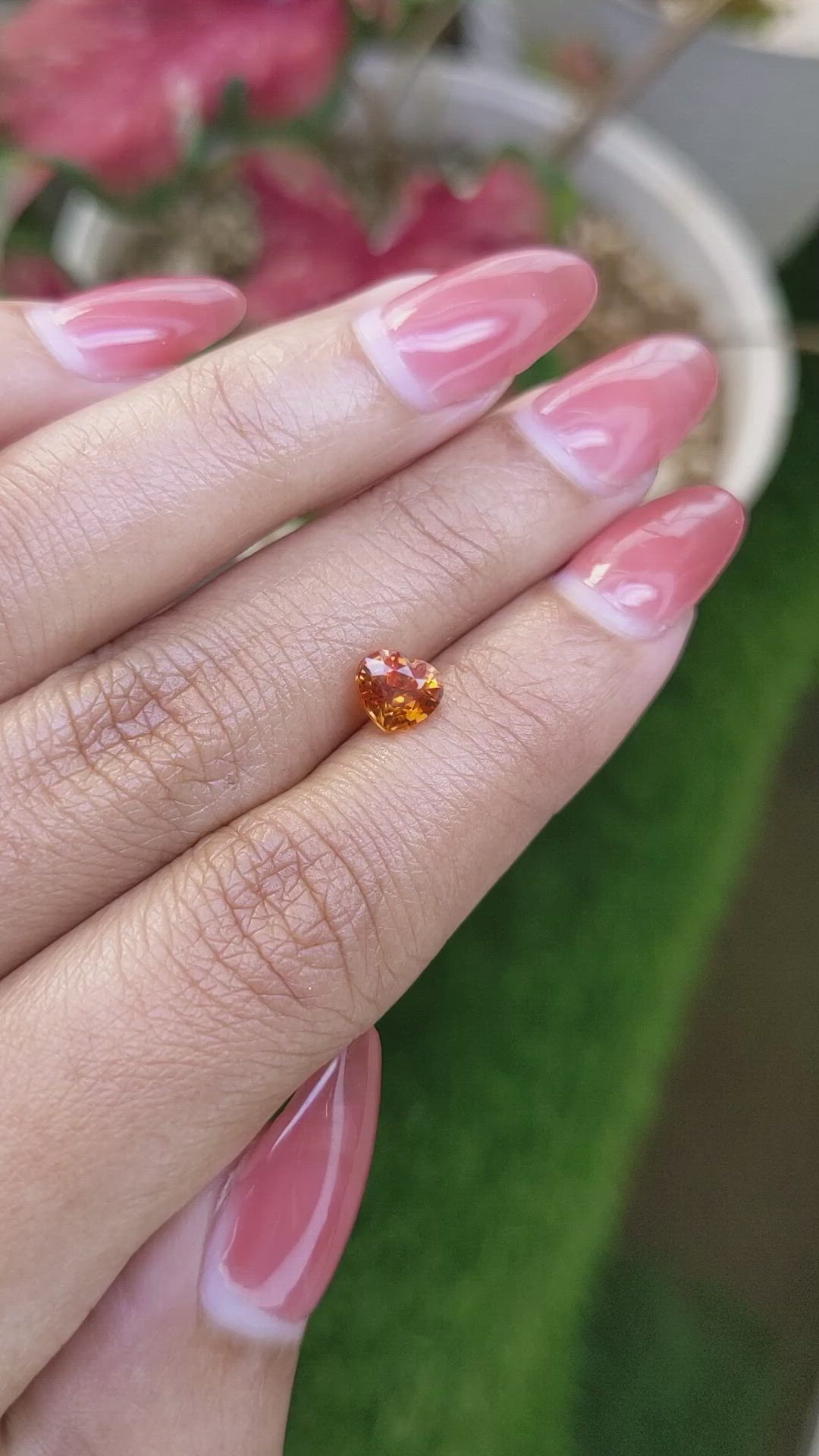 1.17 Ct. Orange Hessonite Garnet from Madagascar Size Video
