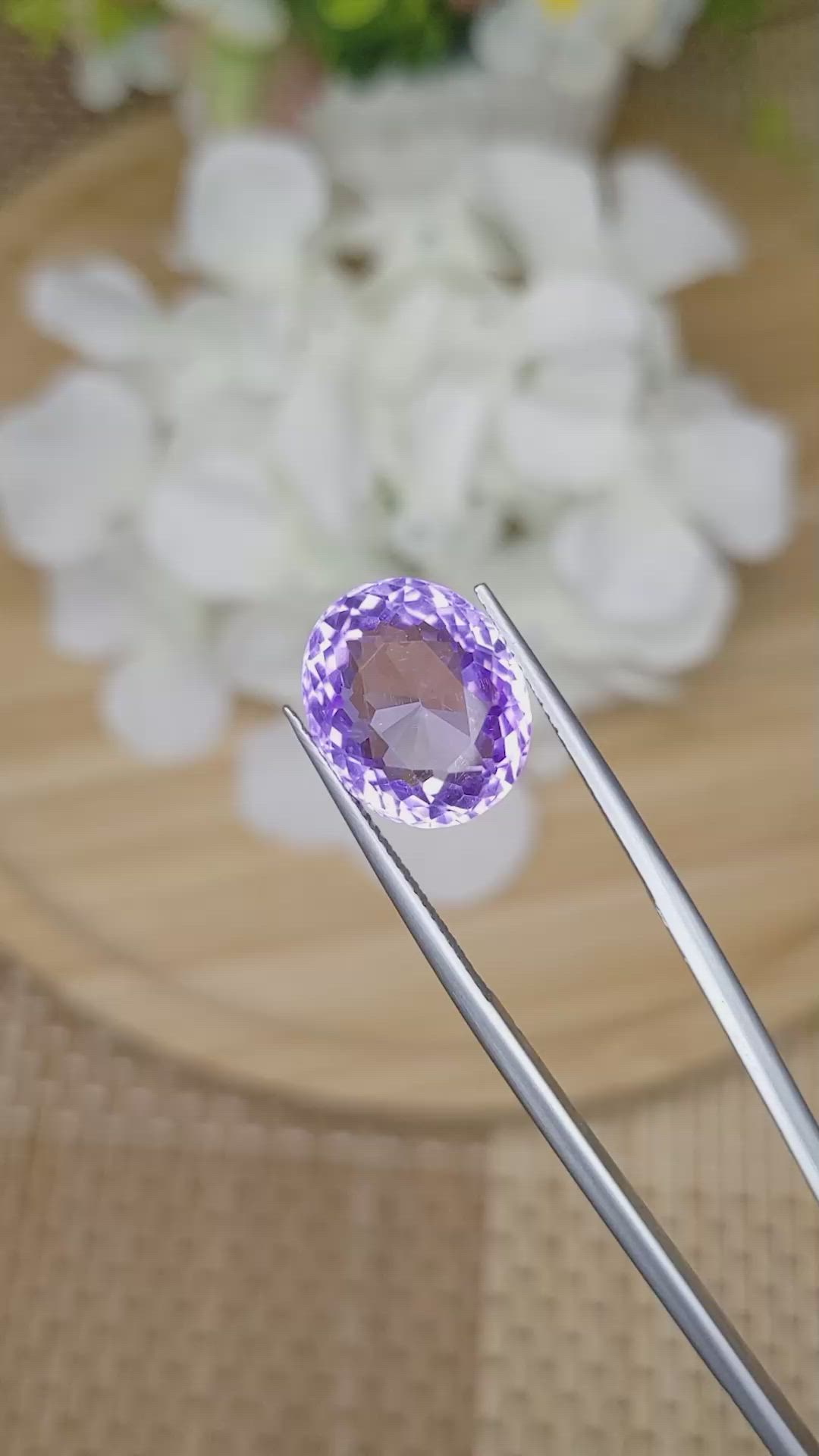 7.68 Ct. Purple Amethyst from Ceylon (Sri Lanka) Size Video
