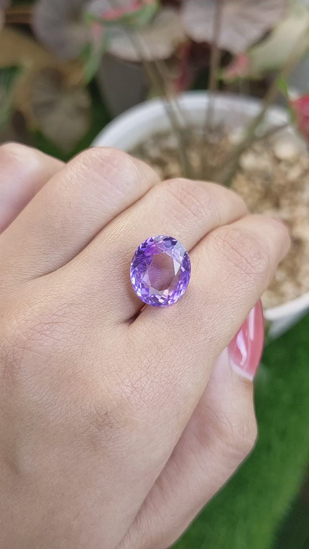 7.68 Ct. Purple Amethyst from Ceylon (Sri Lanka) Size Video