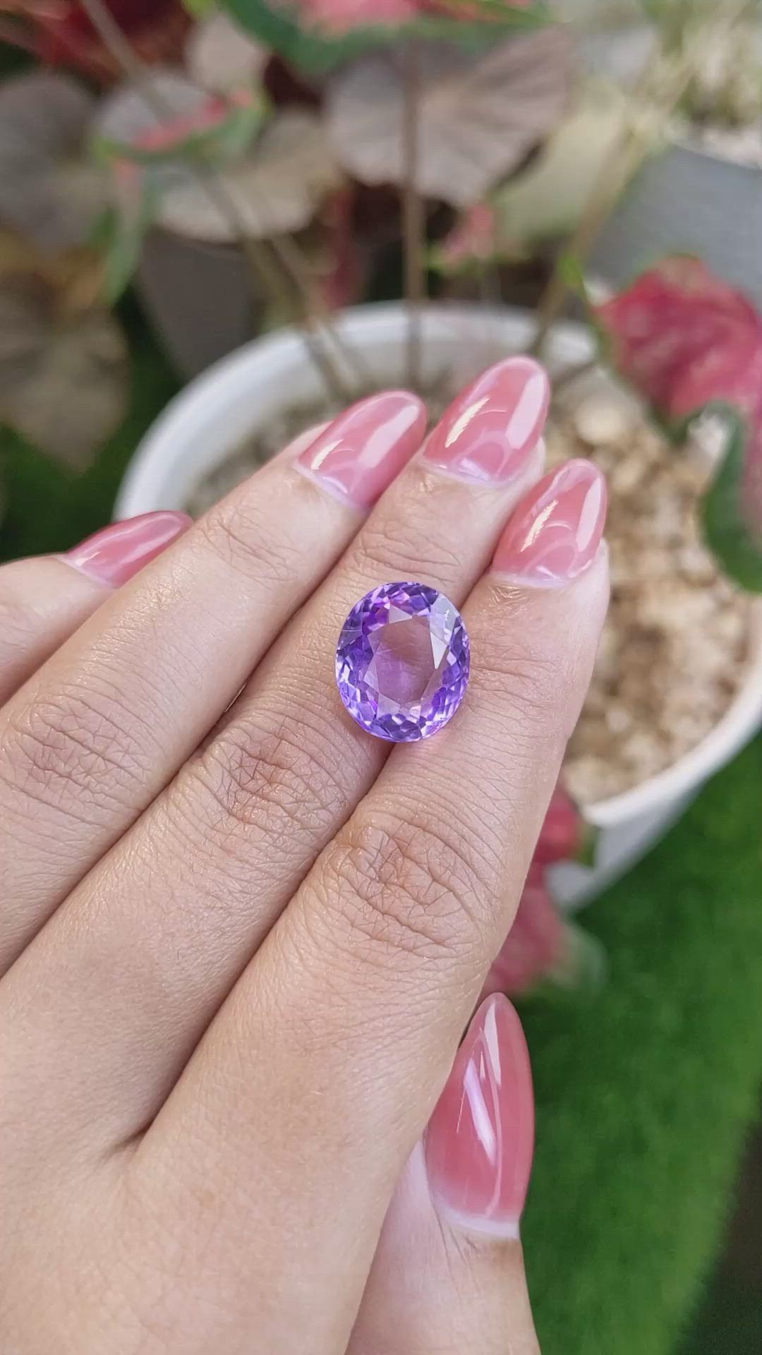7.68 Ct. Purple Amethyst from Ceylon (Sri Lanka) Size Video