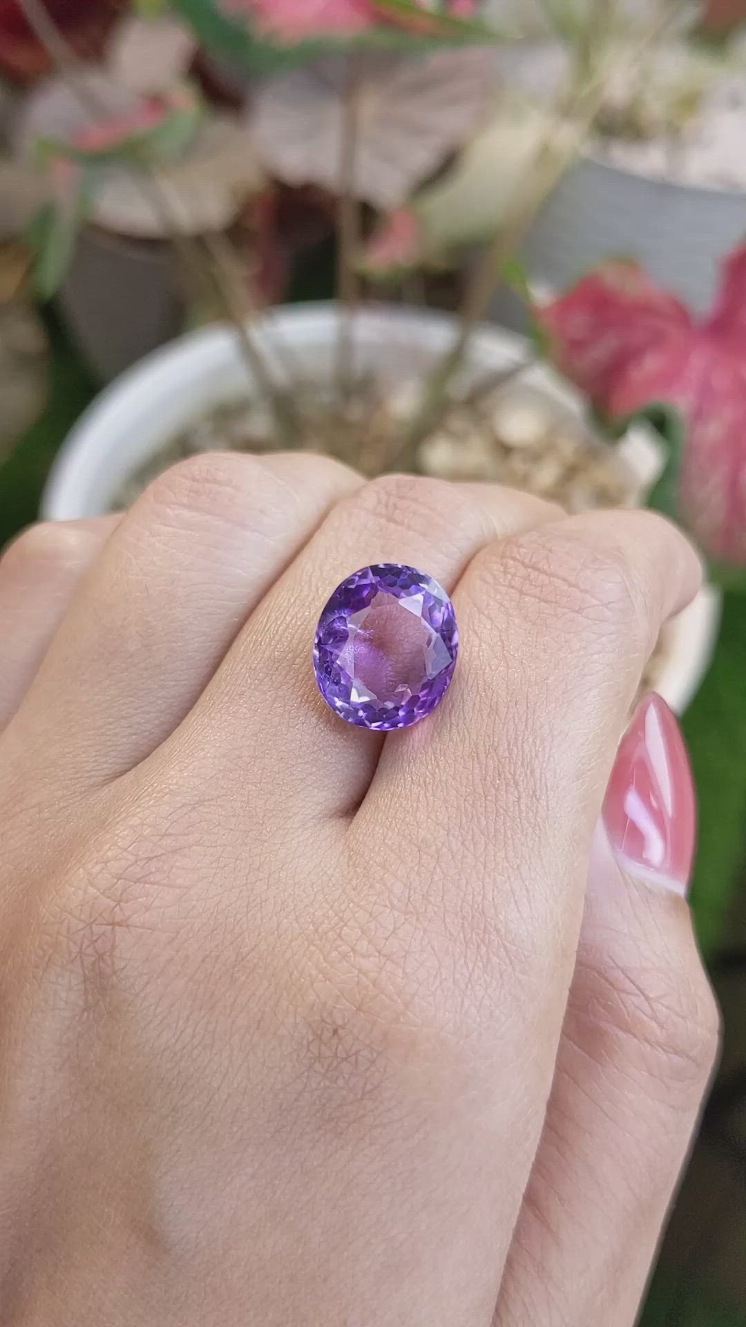 7.64 Ct. Purple Amethyst from Ceylon (Sri Lanka) Size Video