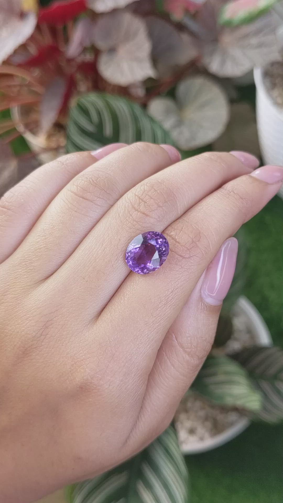 5.63 Ct. Purple Amethyst from Ceylon (Sri Lanka) Size Video