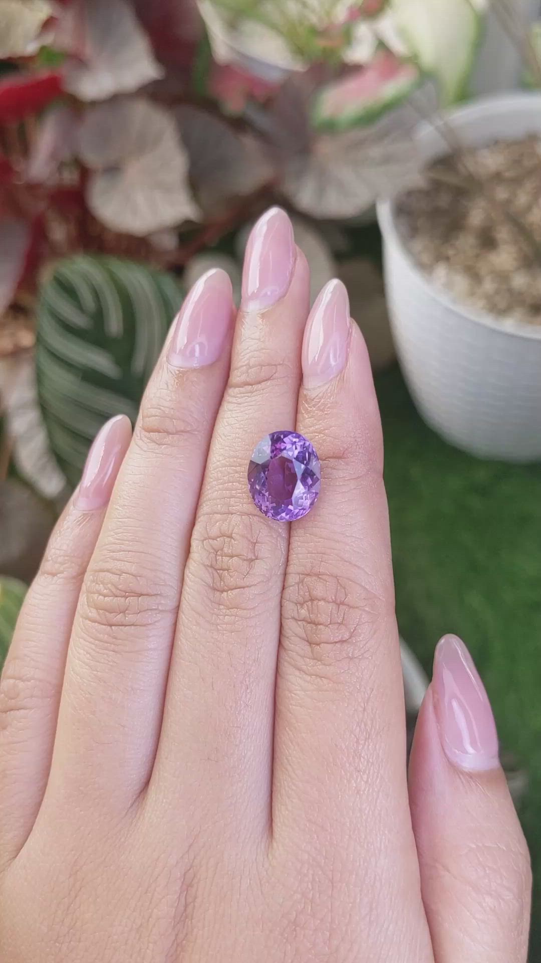 5.63 Ct. Purple Amethyst from Ceylon (Sri Lanka) Size Video