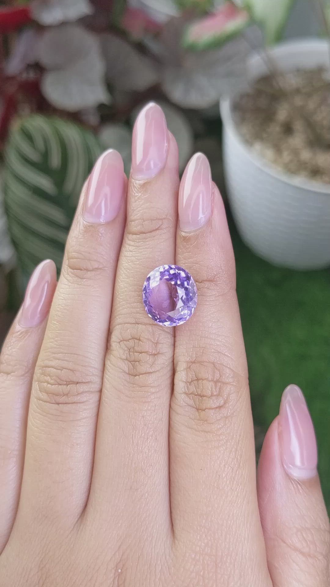 6.19 Ct. Purple Amethyst from Ceylon (Sri Lanka) Size Video