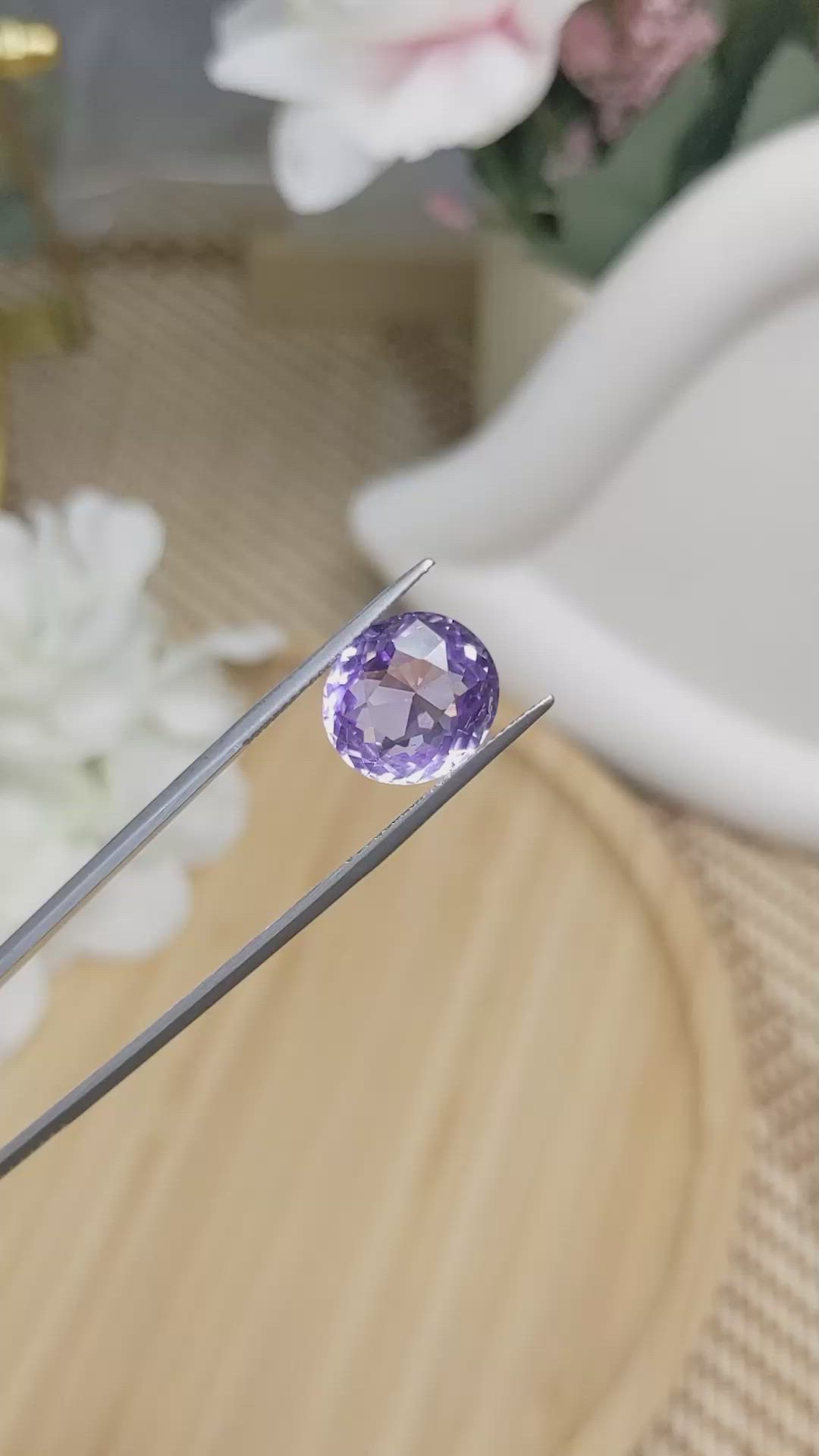 6.19 Ct. Purple Amethyst from Ceylon (Sri Lanka) Size Video