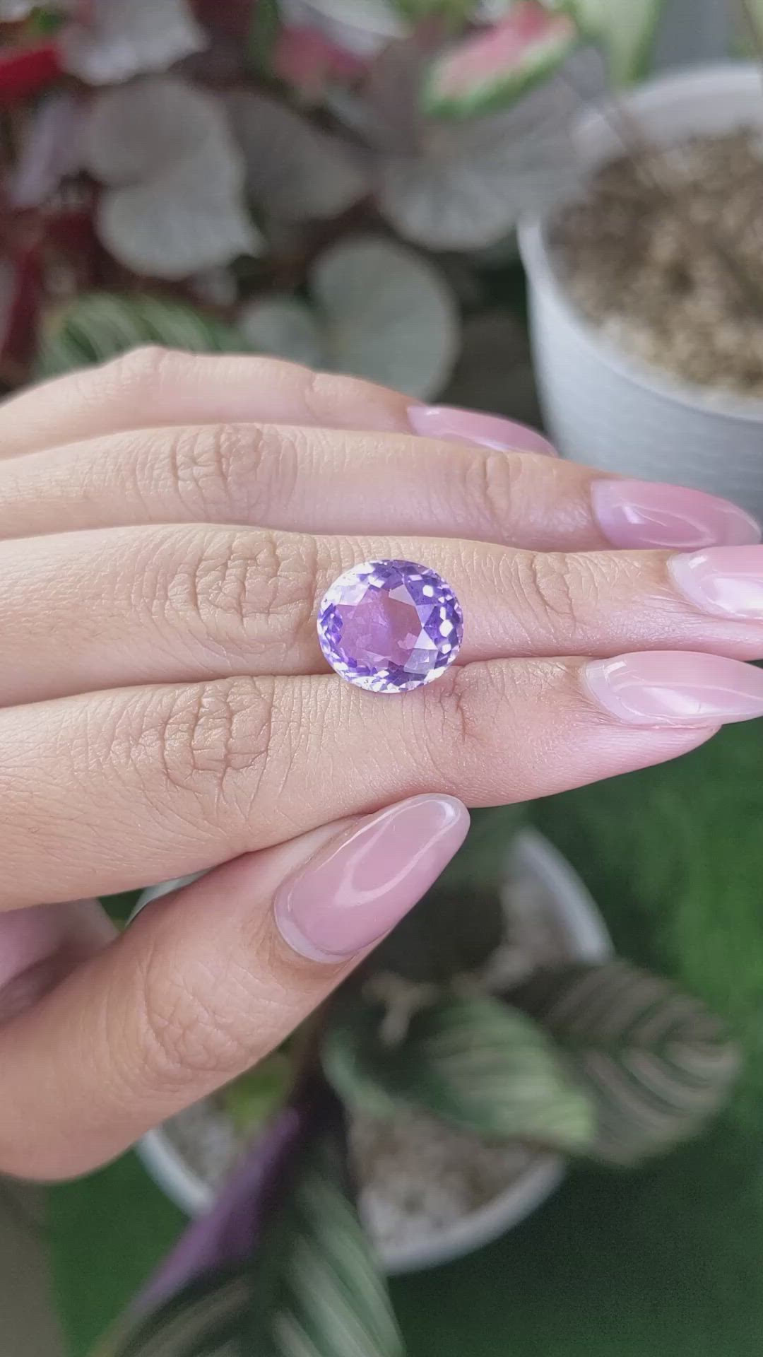 6.19 Ct. Purple Amethyst from Ceylon (Sri Lanka) Size Video