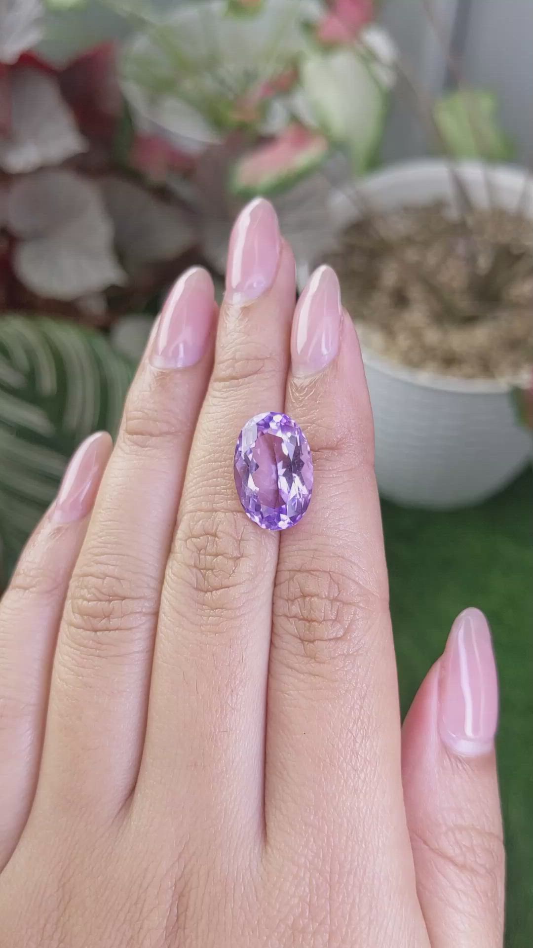 8.07 Ct. Purple Amethyst from Ceylon (Sri Lanka) Size Video