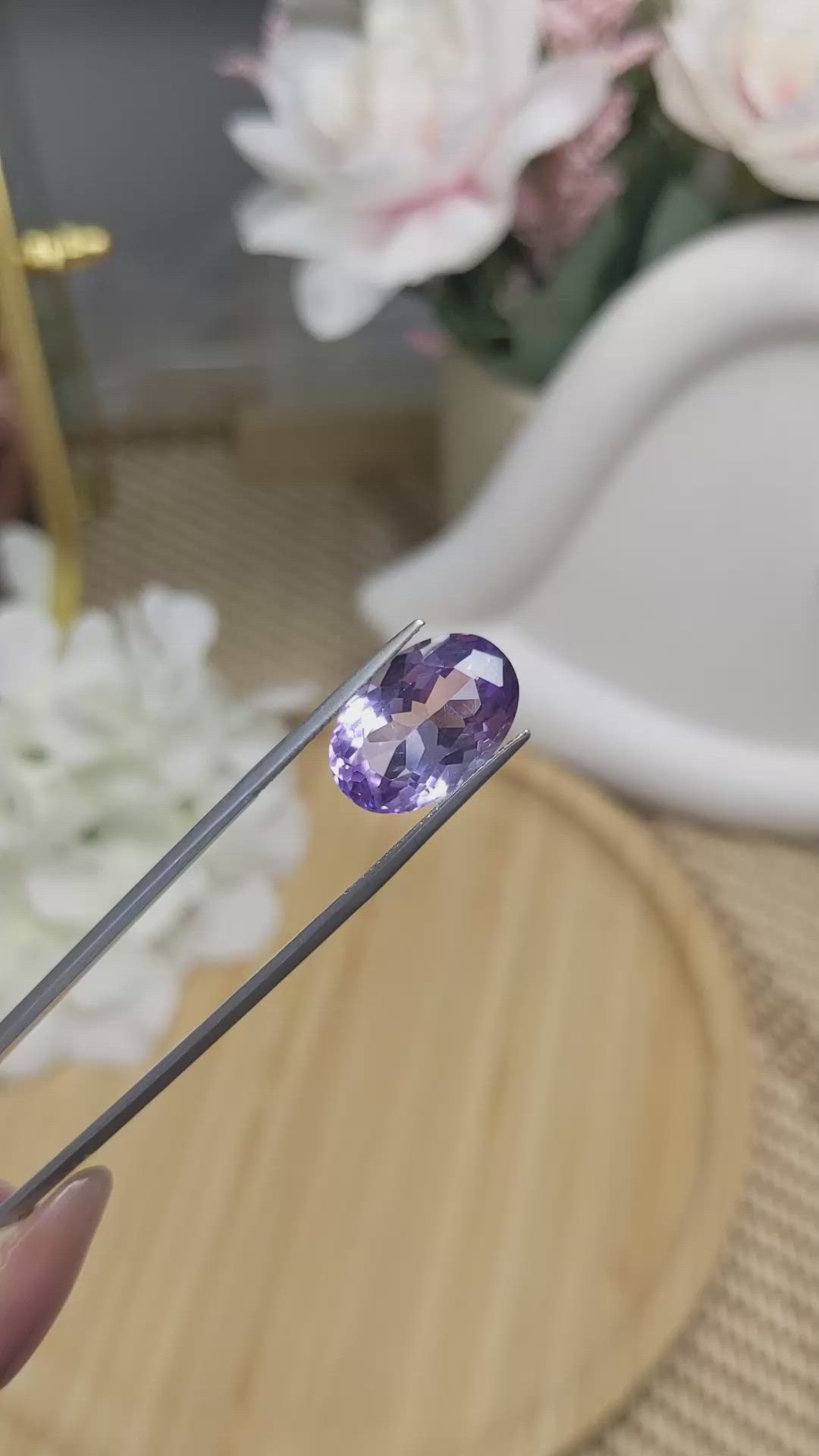 8.07 Ct. Purple Amethyst from Ceylon (Sri Lanka) Size Video