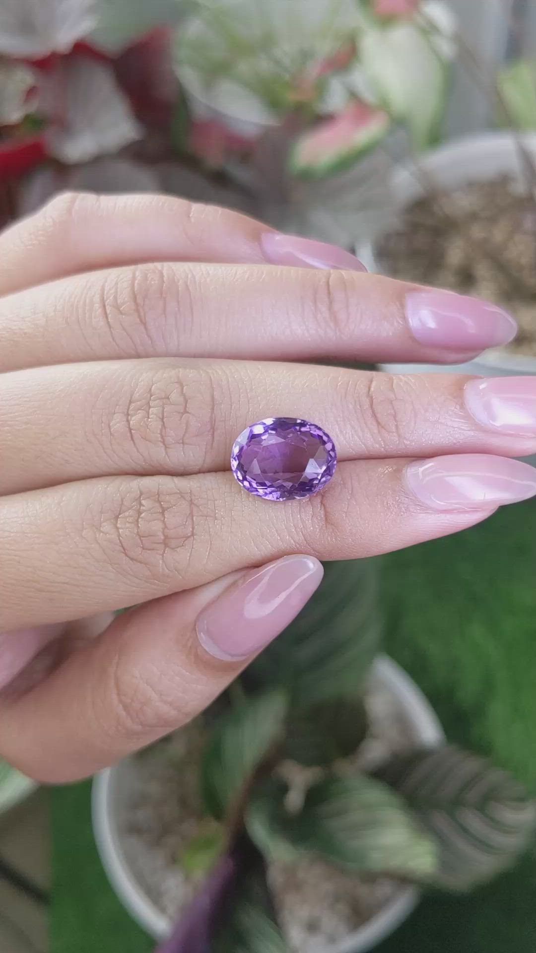 5.83 Ct. Purple Amethyst from Ceylon (Sri Lanka) Size Video