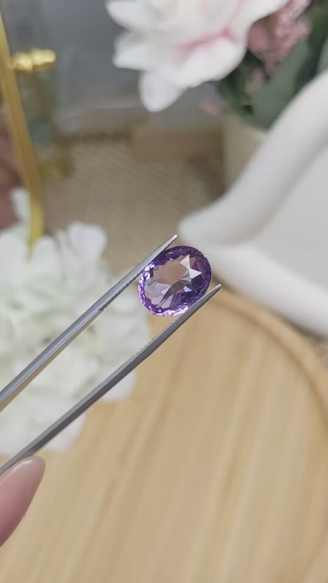 5.83 Ct. Purple Amethyst from Ceylon (Sri Lanka) Size Video