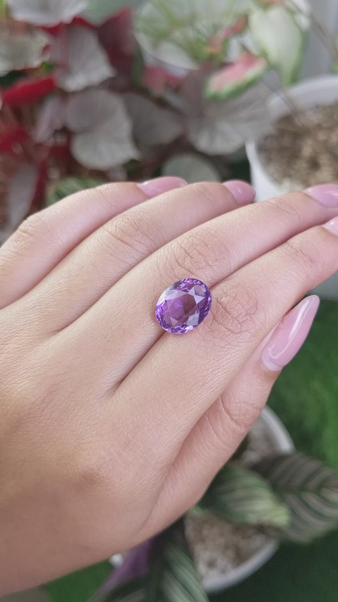 5.83 Ct. Purple Amethyst from Ceylon (Sri Lanka) Size Video