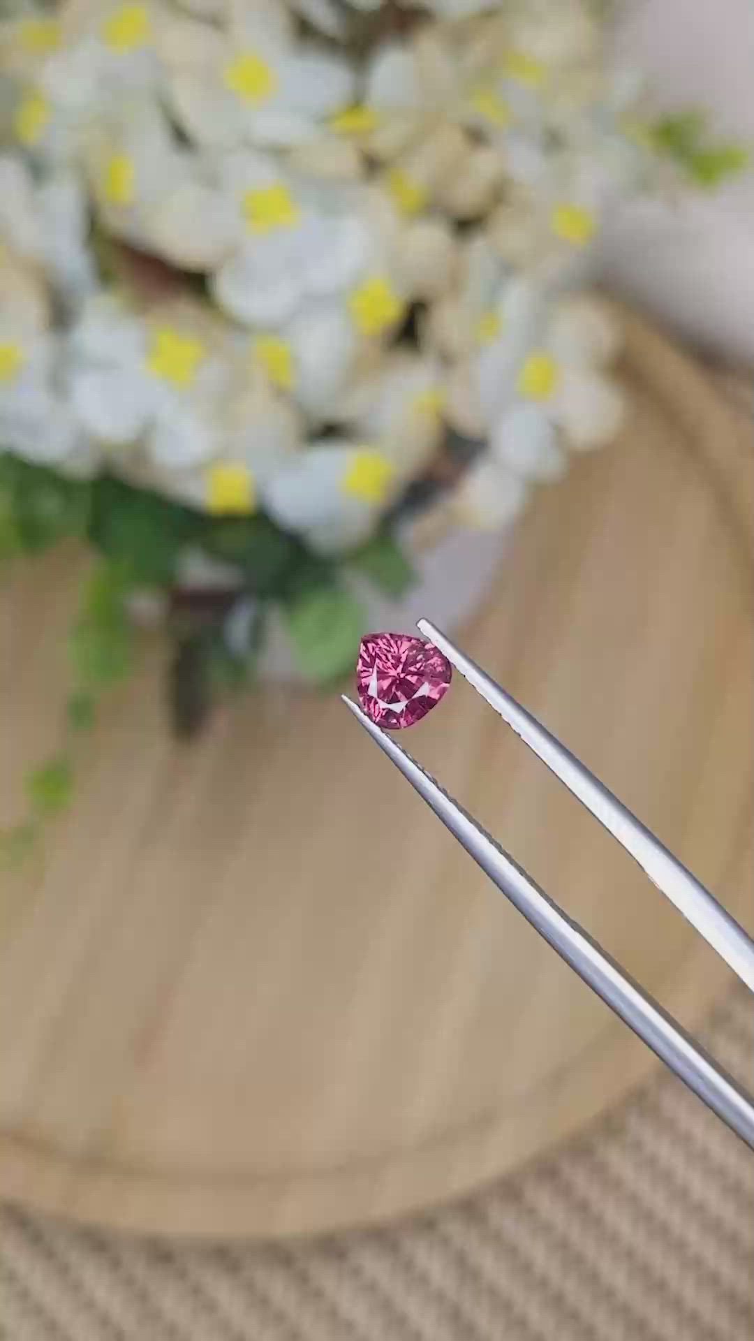 0.87 Ct. Pink Garnet from Ceylon (Sri Lanka) Size Video
