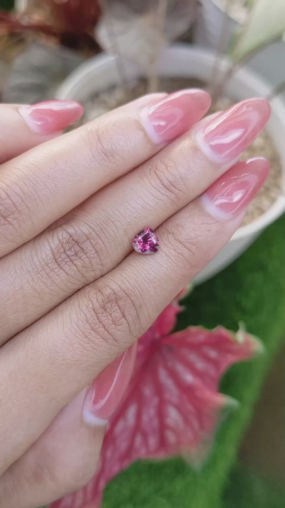 0.87 Ct. Pink Garnet from Ceylon (Sri Lanka) Size Video