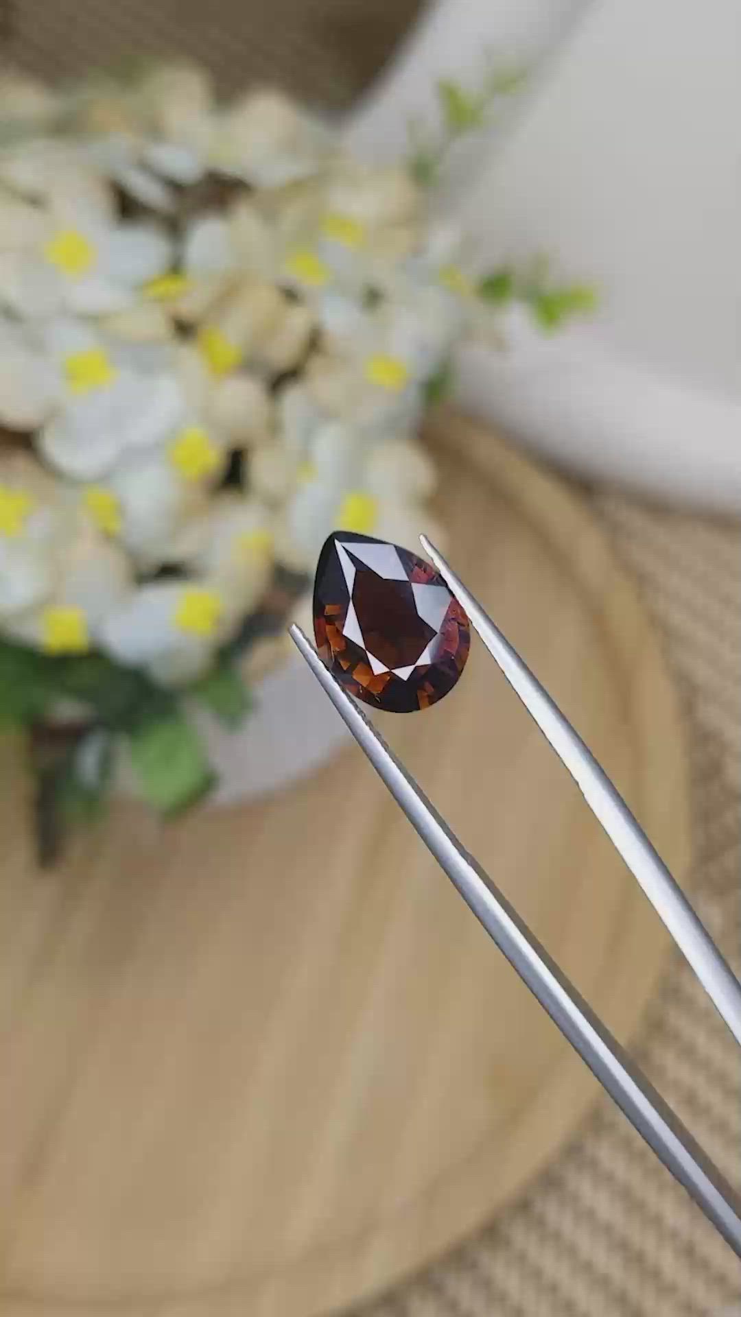 3.88 Ct. Brownish Orange Tourmaline from Ceylon (Sri Lanka) Size Video