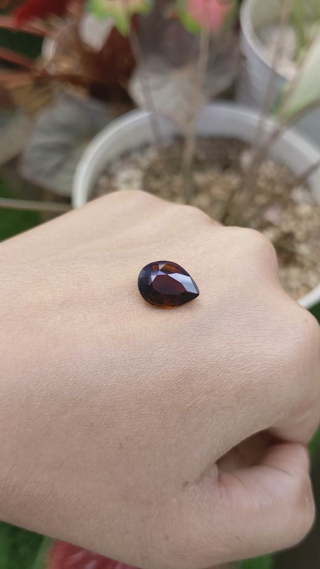 3.88 Ct. Brownish Orange Tourmaline from Ceylon (Sri Lanka) Size Video