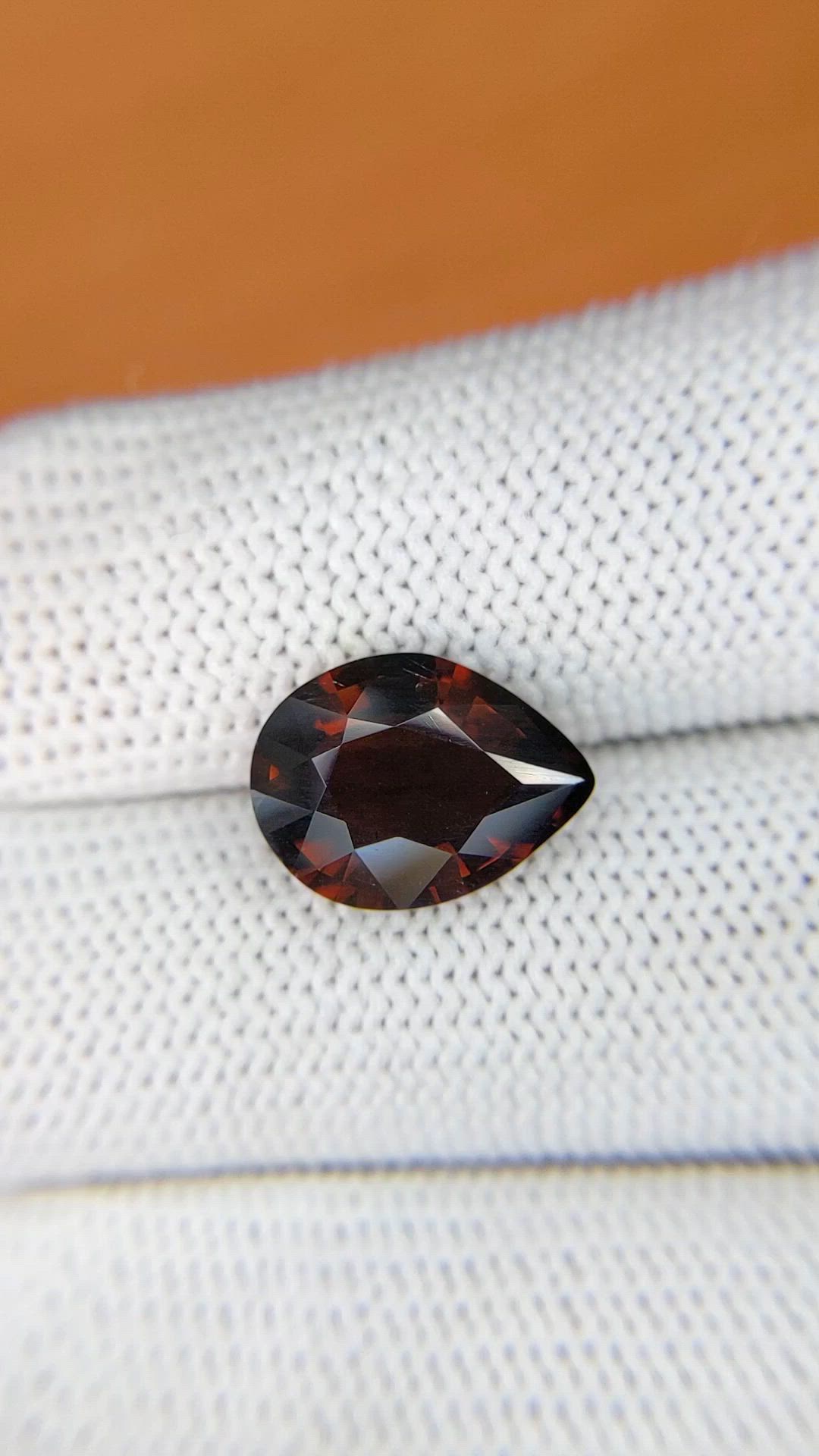 3.88 Ct. Brownish Orange Tourmaline from Ceylon (Sri Lanka) Size Video