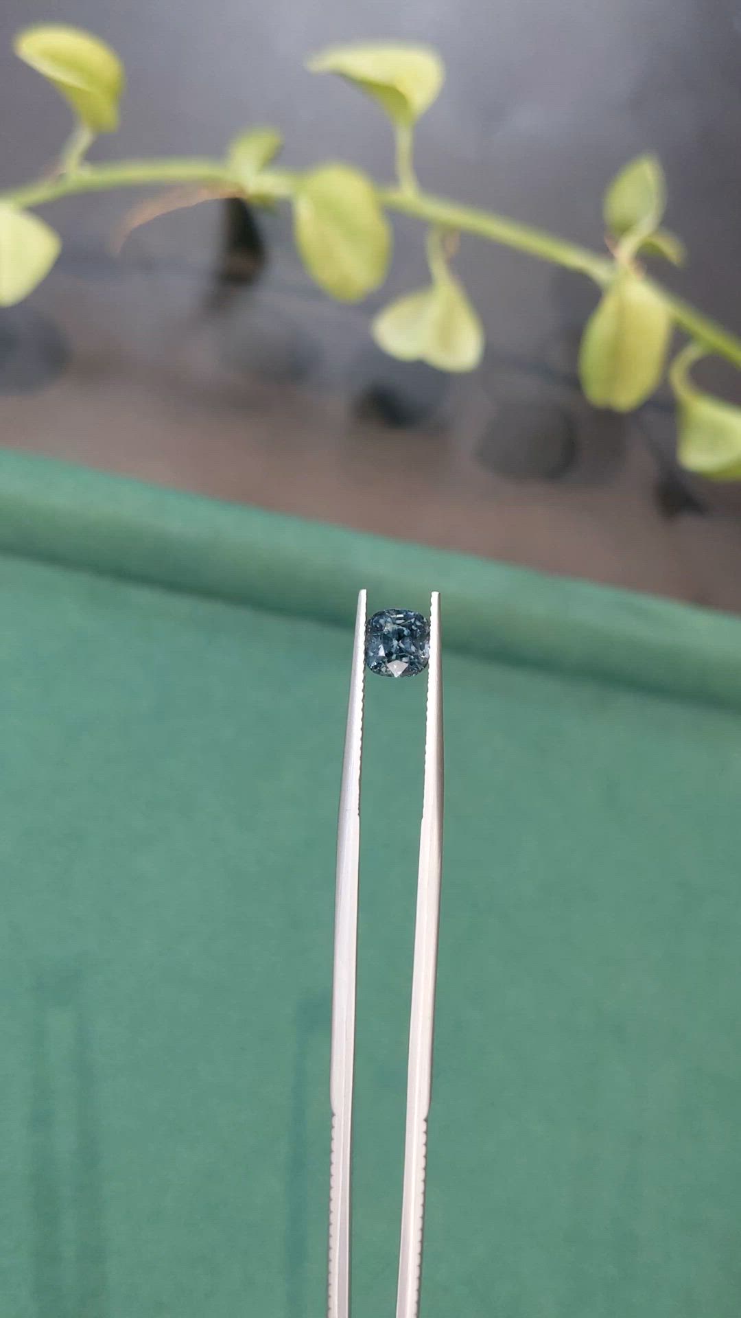 1.49 Ct. Greyish Blue Spinel from Burma (Myanmar) Size Video