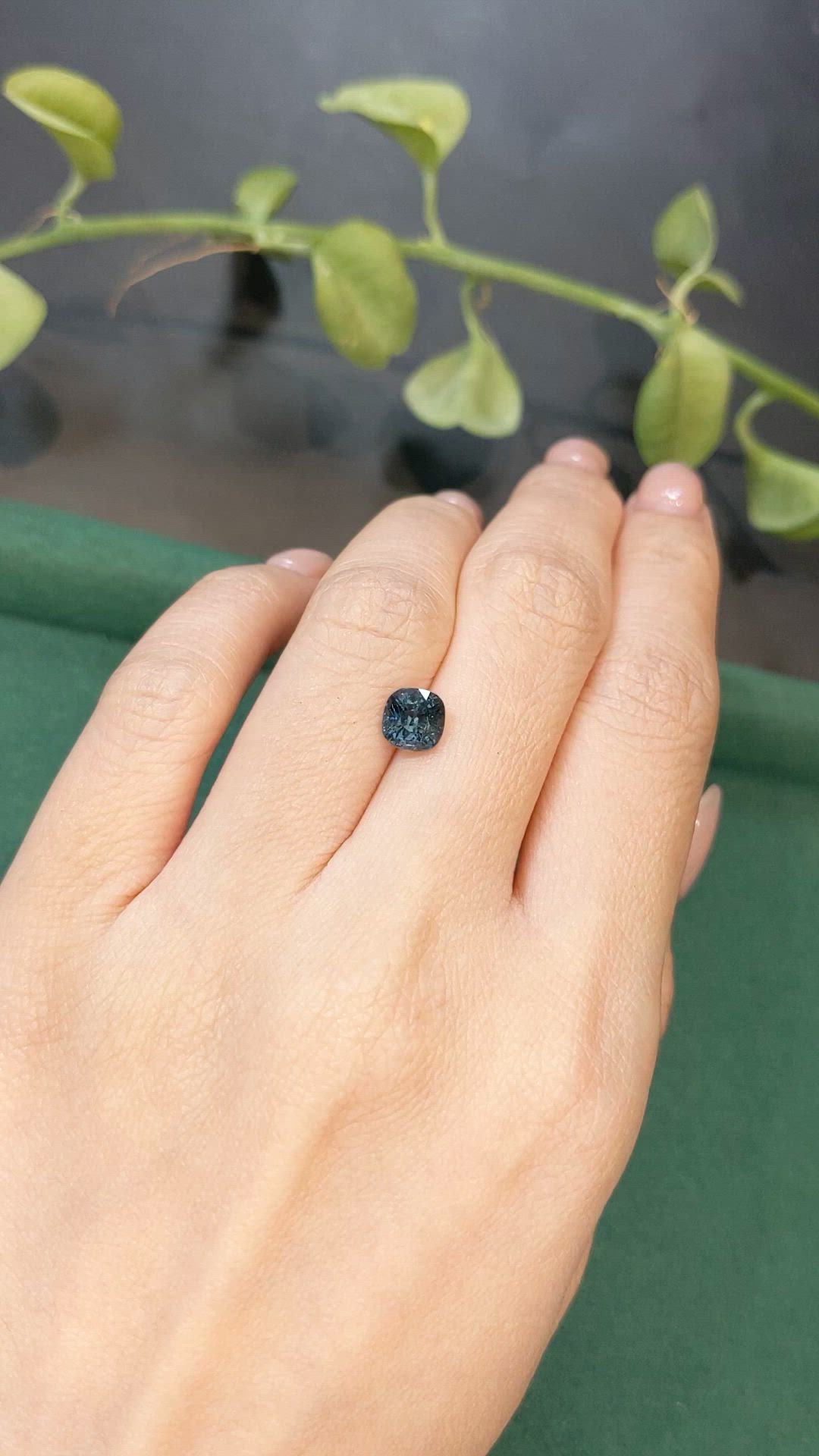 1.49 Ct. Greyish Blue Spinel from Burma (Myanmar) Size Video