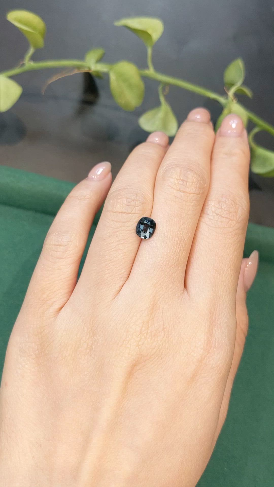 1.15 Ct. Greyish Blue Spinel from Burma (Myanmar) Size Video
